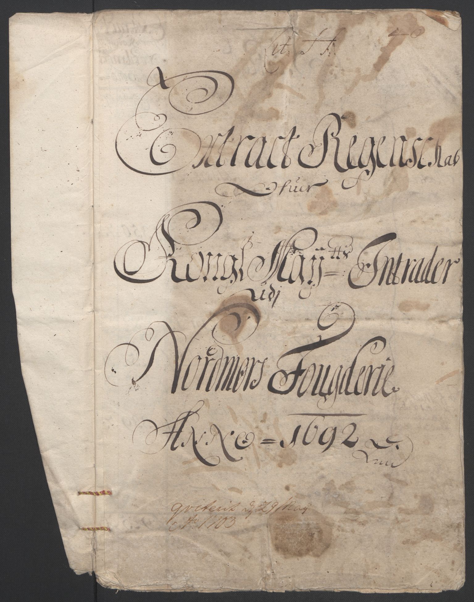 Rentekammeret inntil 1814, Reviderte regnskaper, Fogderegnskap, RA/EA-4092/R56/L3735: Fogderegnskap Nordmøre, 1692-1693, p. 3