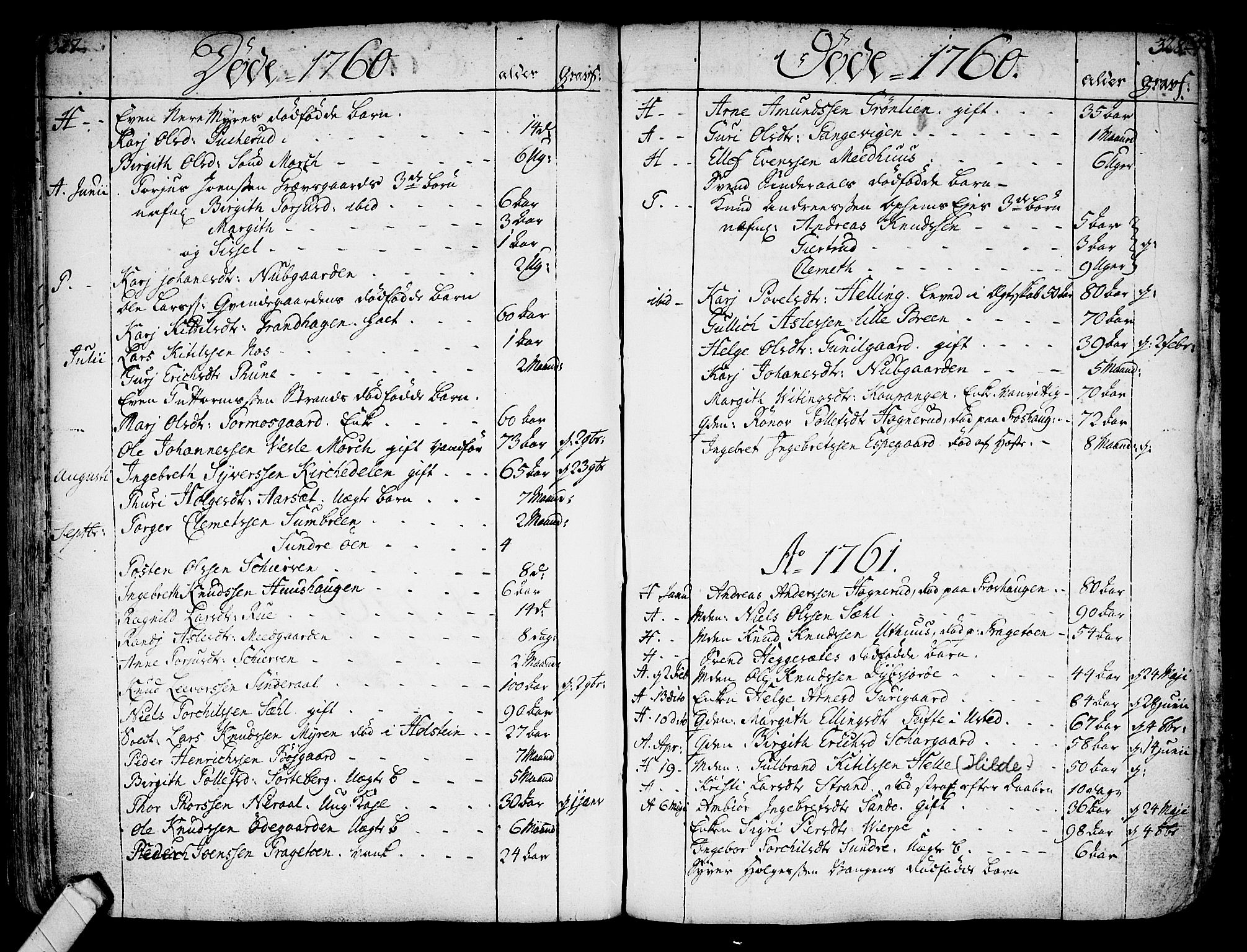 Ål kirkebøker, SAKO/A-249/F/Fa/L0001: Parish register (official) no. I 1, 1744-1769, p. 327-328