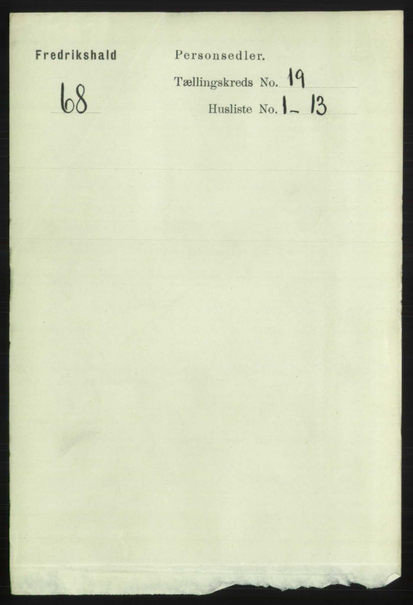 RA, 1891 census for 0101 Fredrikshald, 1891, p. 11918