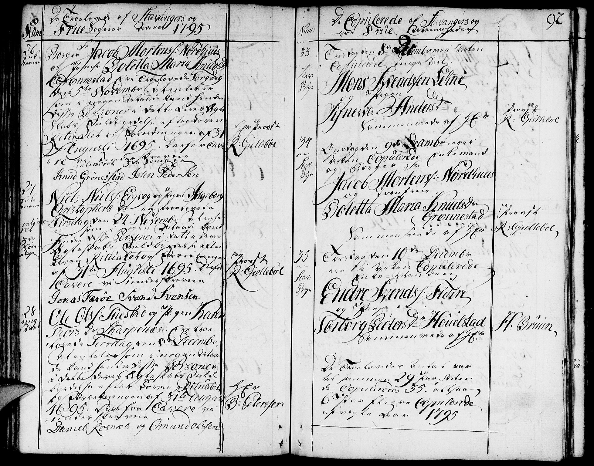 Domkirken sokneprestkontor, SAST/A-101812/001/30/30BA/L0006: Parish register (official) no. A 6, 1783-1815, p. 92