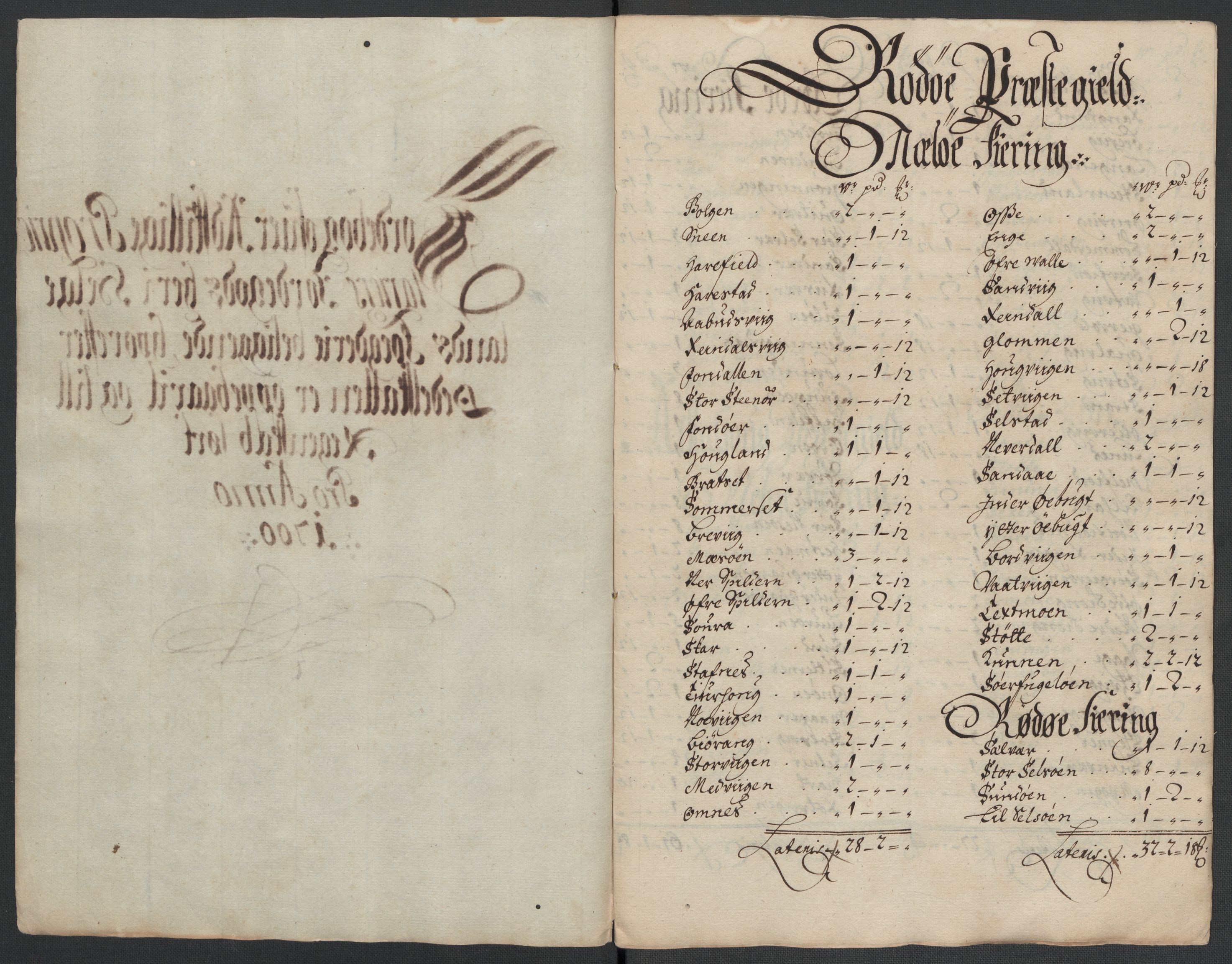 Rentekammeret inntil 1814, Reviderte regnskaper, Fogderegnskap, AV/RA-EA-4092/R65/L4507: Fogderegnskap Helgeland, 1699-1701, p. 244