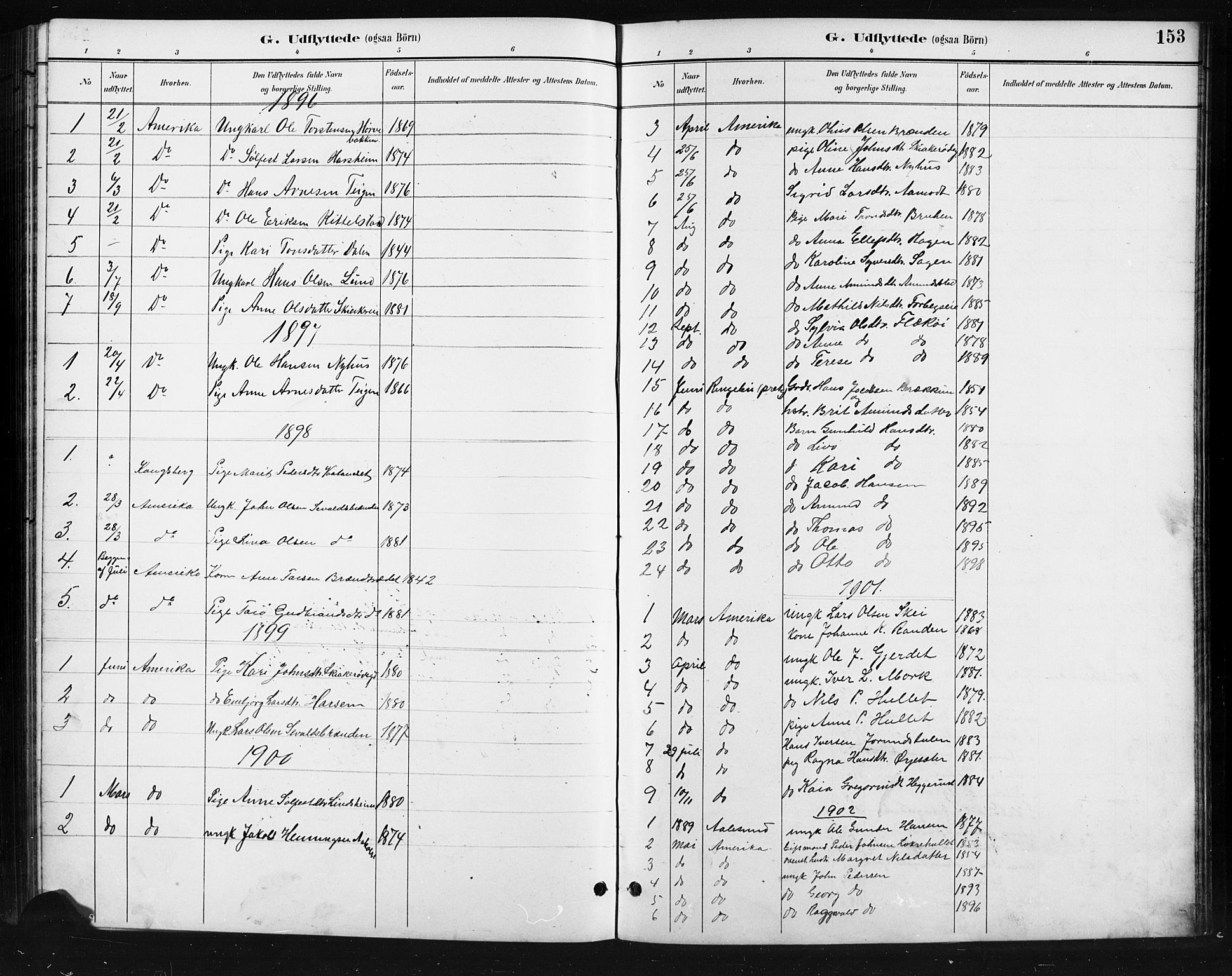 Skjåk prestekontor, SAH/PREST-072/H/Ha/Hab/L0004: Parish register (copy) no. 4, 1895-1921, p. 153
