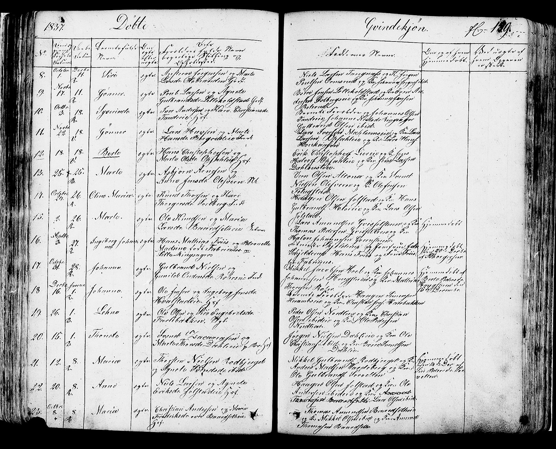 Ringsaker prestekontor, AV/SAH-PREST-014/K/Ka/L0007: Parish register (official) no. 7A, 1826-1837, p. 179