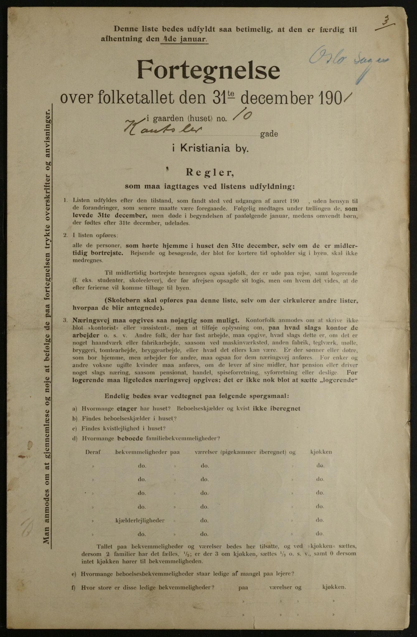 OBA, Municipal Census 1901 for Kristiania, 1901, p. 7509