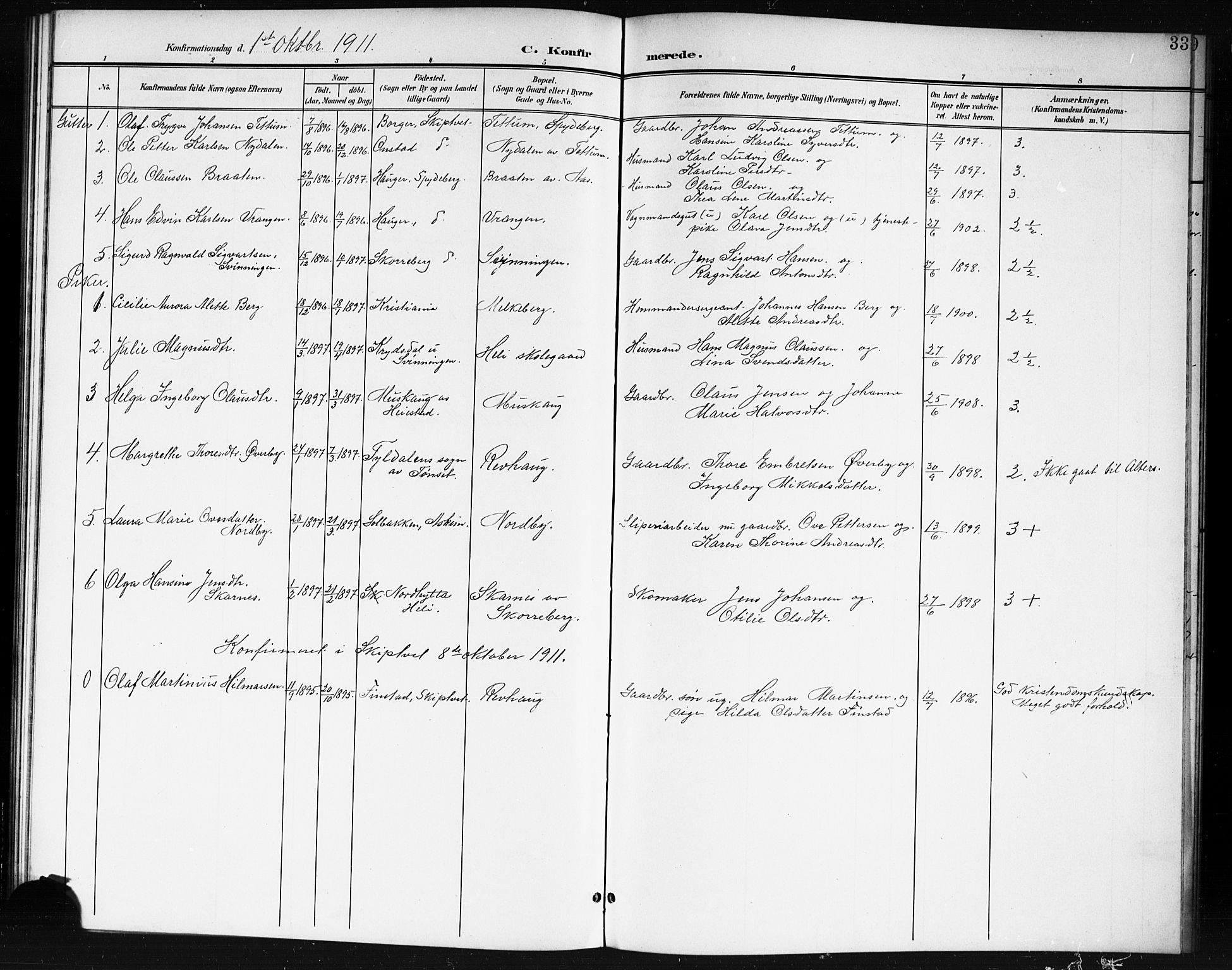 Spydeberg prestekontor Kirkebøker, SAO/A-10924/G/Gc/L0001: Parish register (copy) no. III 1, 1901-1917, p. 33