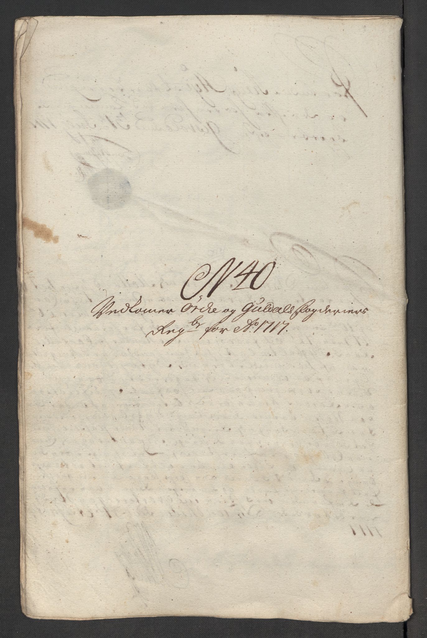 Rentekammeret inntil 1814, Reviderte regnskaper, Fogderegnskap, RA/EA-4092/R60/L3969: Fogderegnskap Orkdal og Gauldal, 1717, p. 384