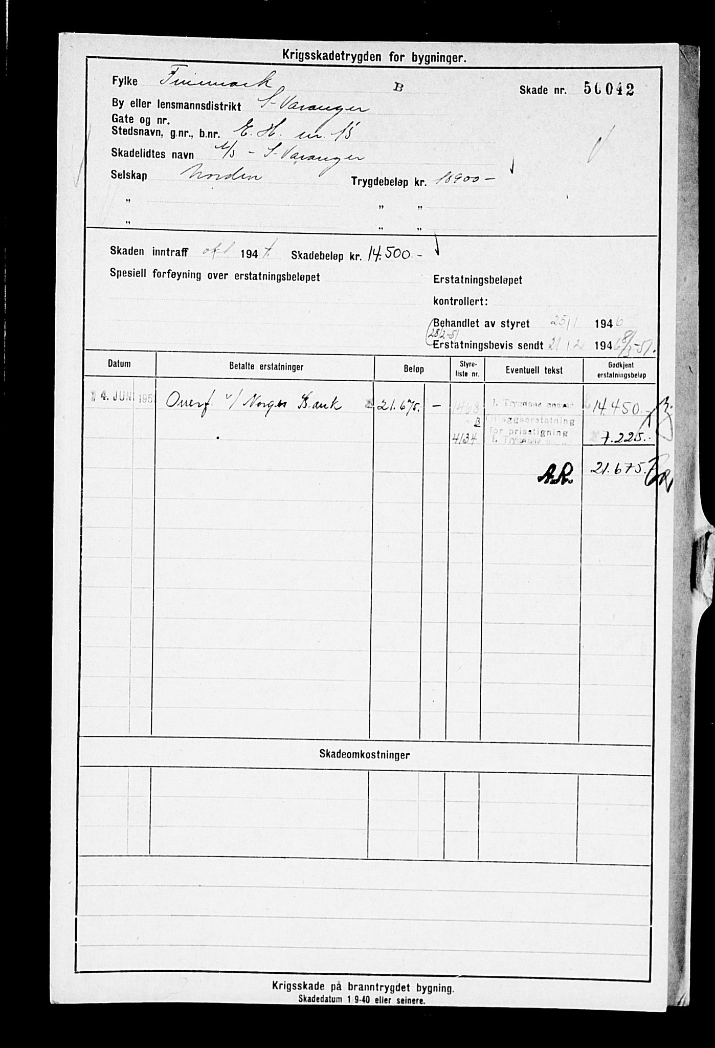 Krigsskadetrygdene for bygninger og løsøre, AV/RA-S-1548/V/L0014: --, 1940-1945, p. 110