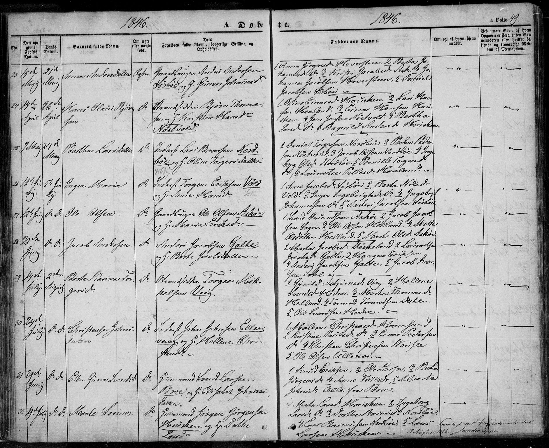 Rennesøy sokneprestkontor, AV/SAST-A -101827/H/Ha/Haa/L0005: Parish register (official) no. A 5, 1838-1859, p. 49