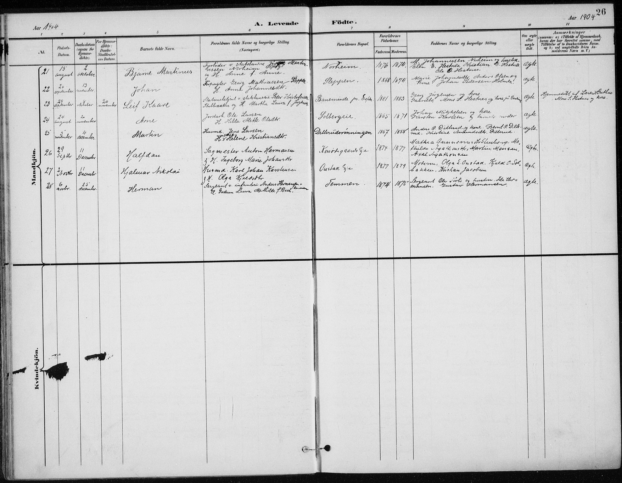 Stange prestekontor, AV/SAH-PREST-002/K/L0023: Parish register (official) no. 23, 1897-1920, p. 26