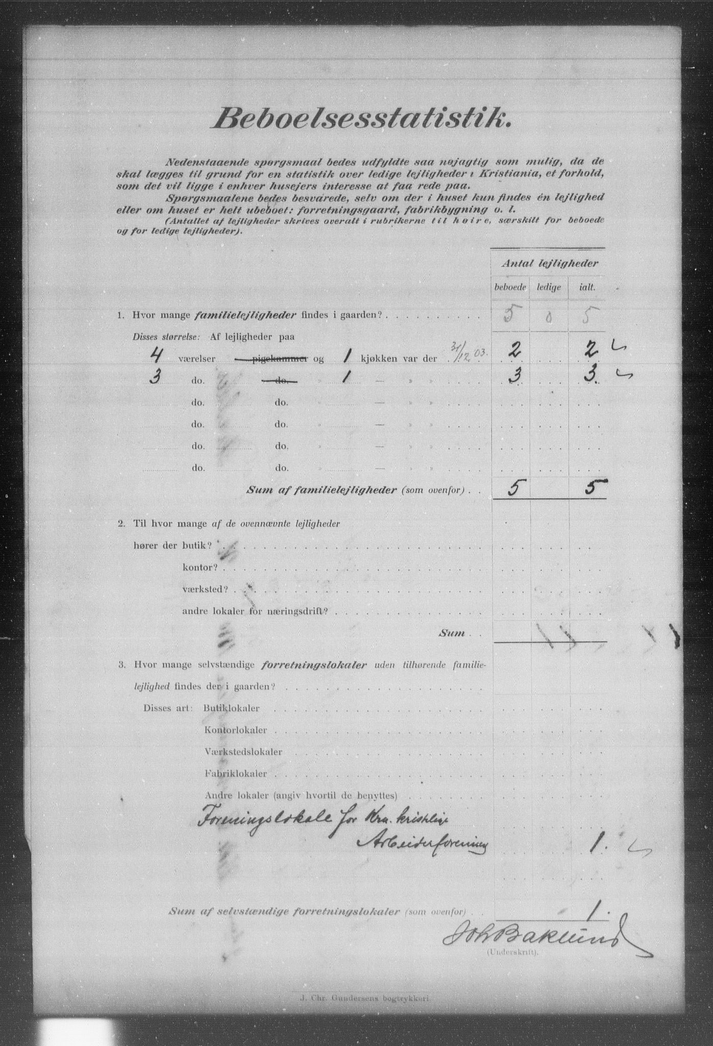 OBA, Municipal Census 1903 for Kristiania, 1903, p. 15166