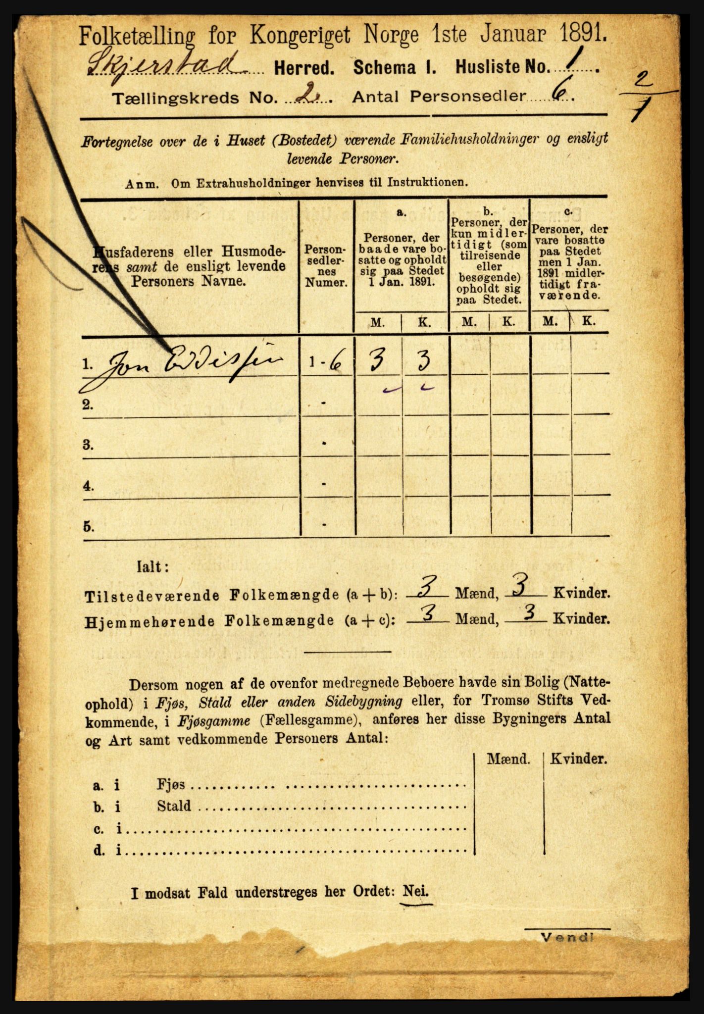 RA, 1891 census for 1842 Skjerstad, 1891, p. 296