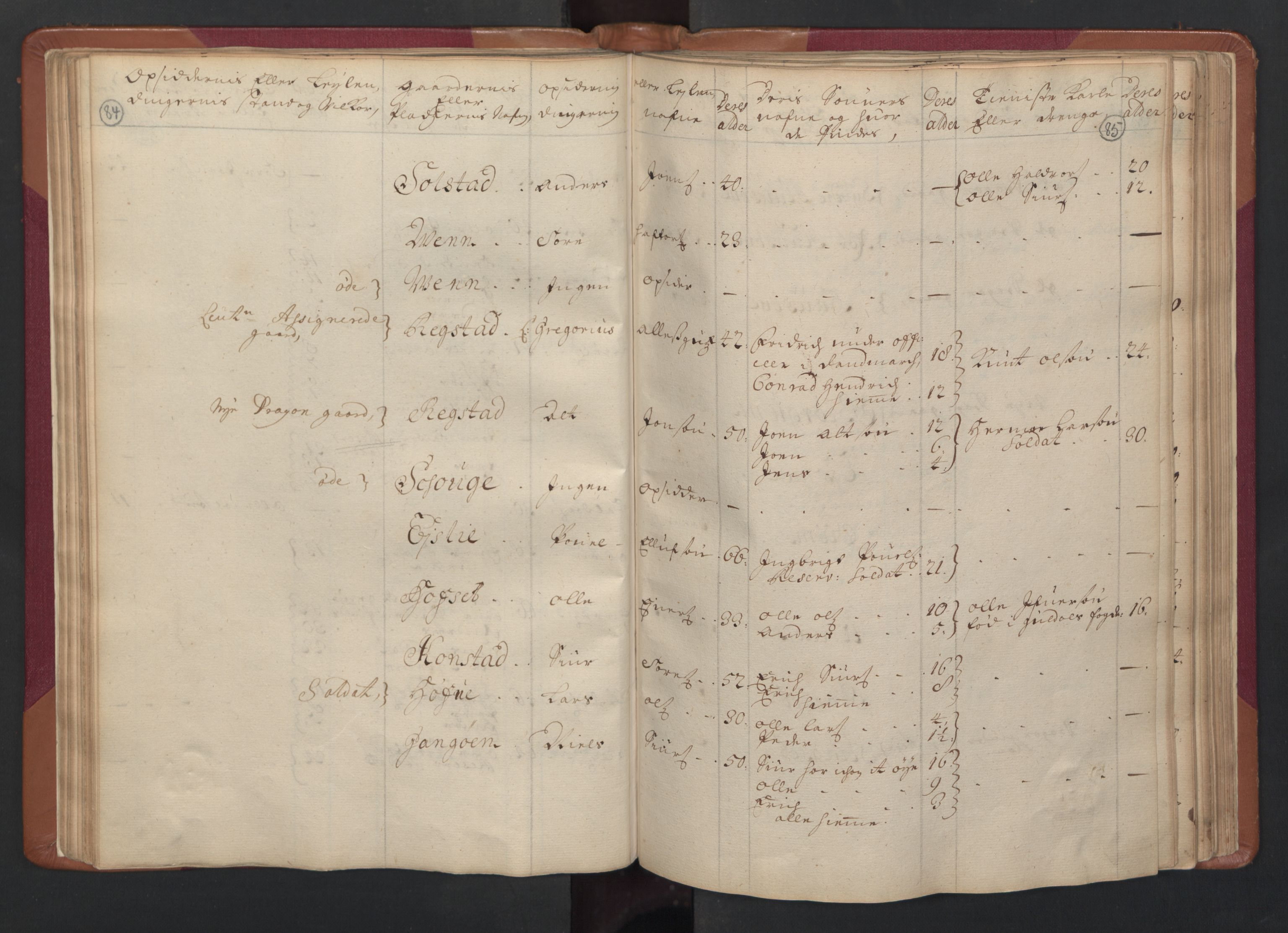 RA, Census (manntall) 1701, no. 14: Strinda and Selbu fogderi, 1701, p. 84-85