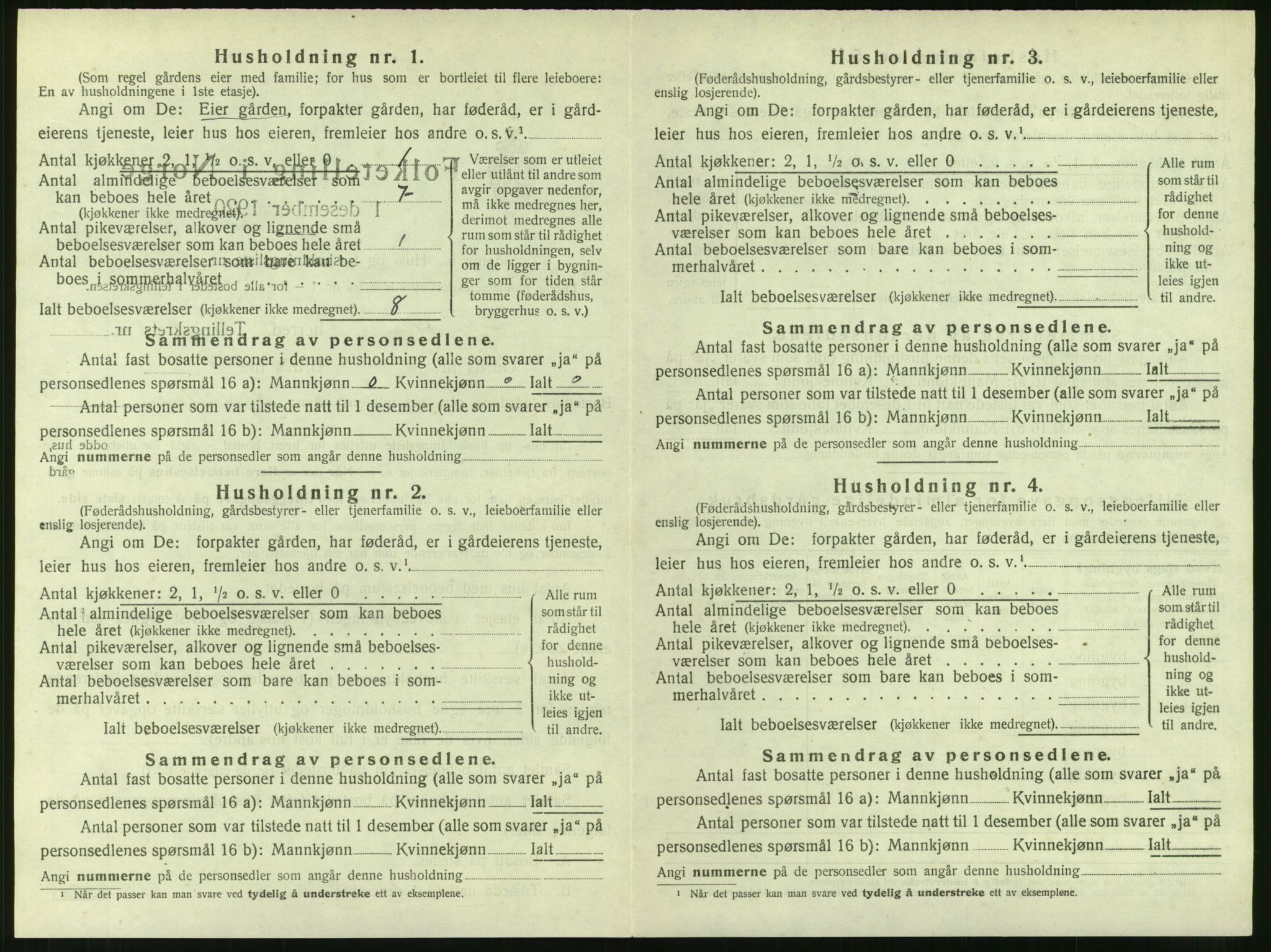 SAT, 1920 census for Grytten, 1920, p. 293