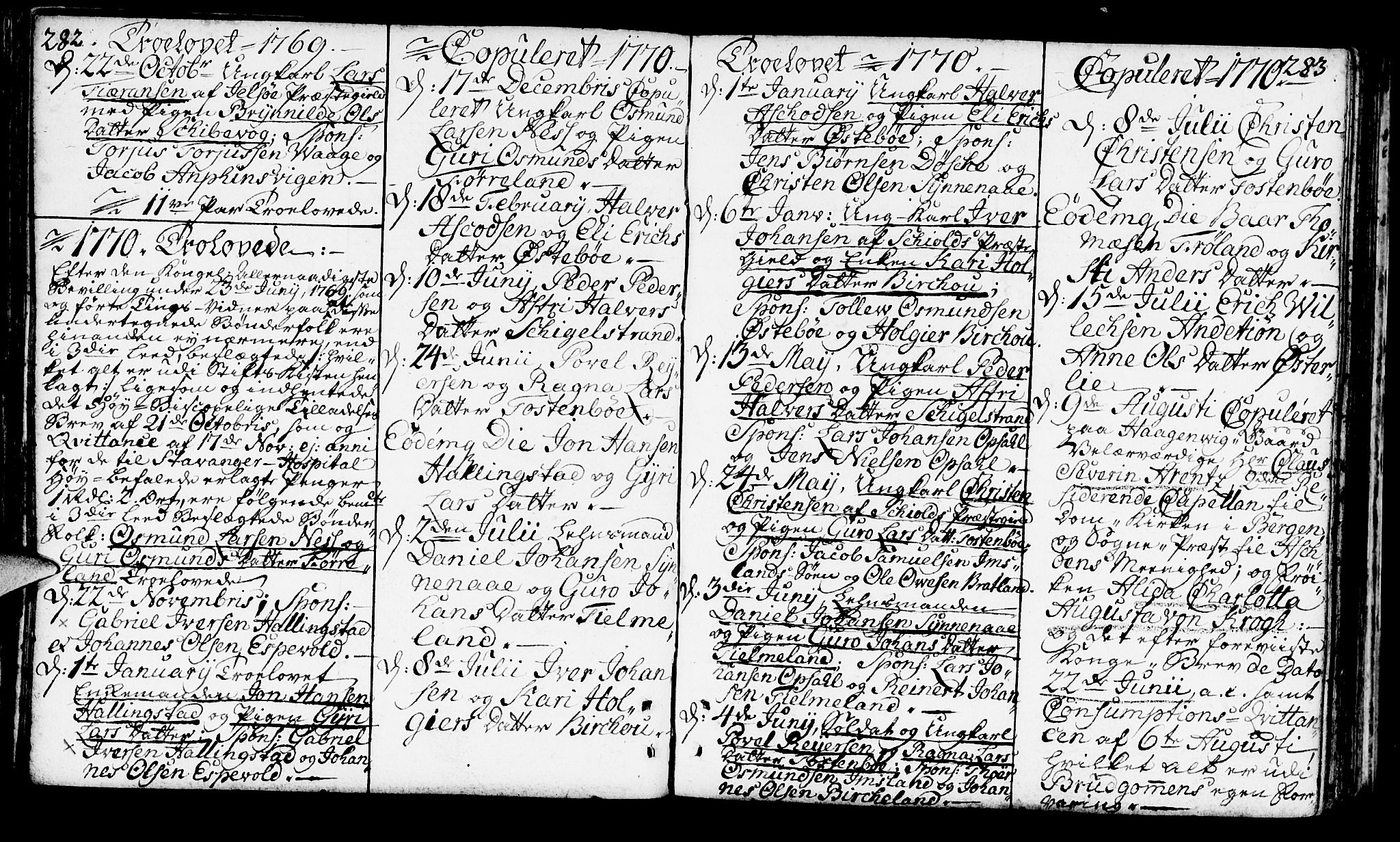Vikedal sokneprestkontor, SAST/A-101840/01/IV: Parish register (official) no. A 1, 1737-1778, p. 282-283