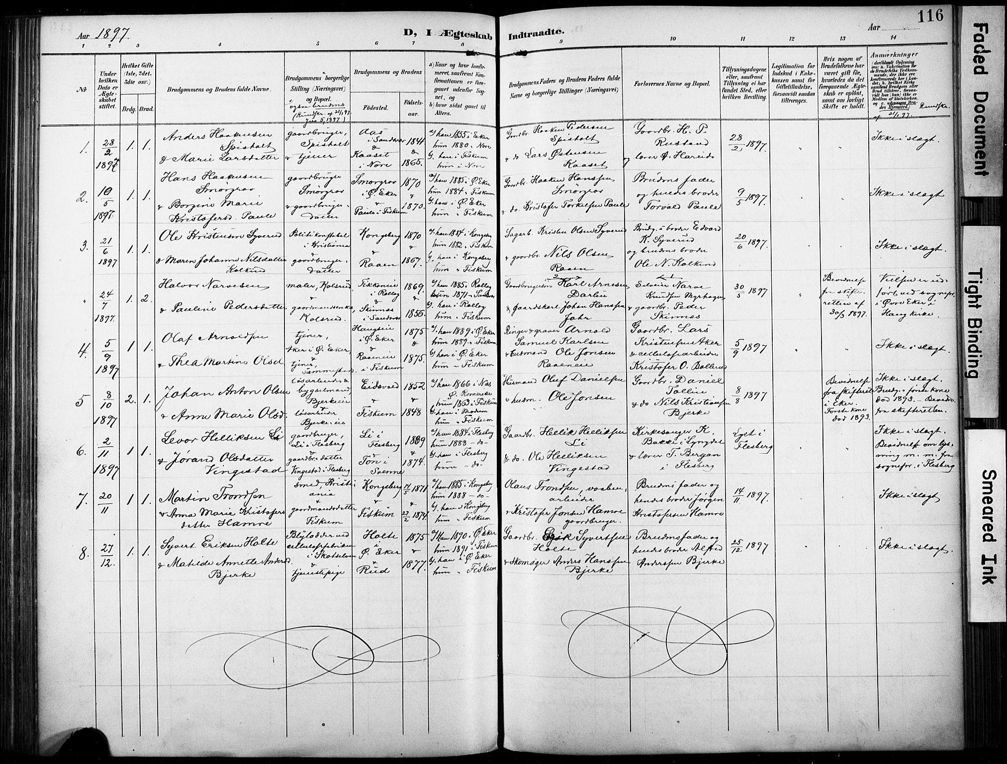 Fiskum kirkebøker, AV/SAKO-A-15/F/Fa/L0003: Parish register (official) no. 3, 1890-1905, p. 116