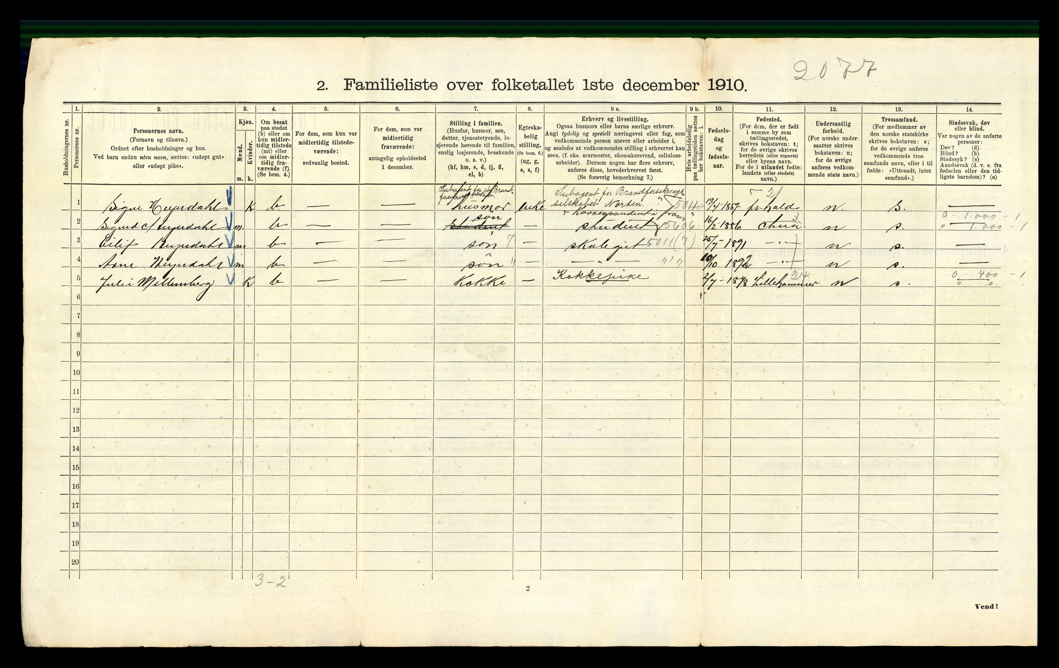 RA, 1910 census for Kristiania, 1910, p. 72252