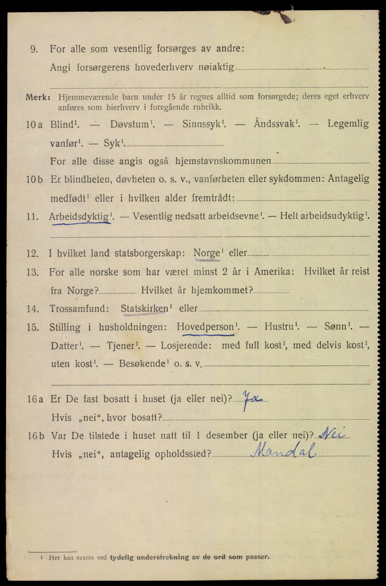 SAK, 1920 census for Flekkefjord, 1920, p. 5435