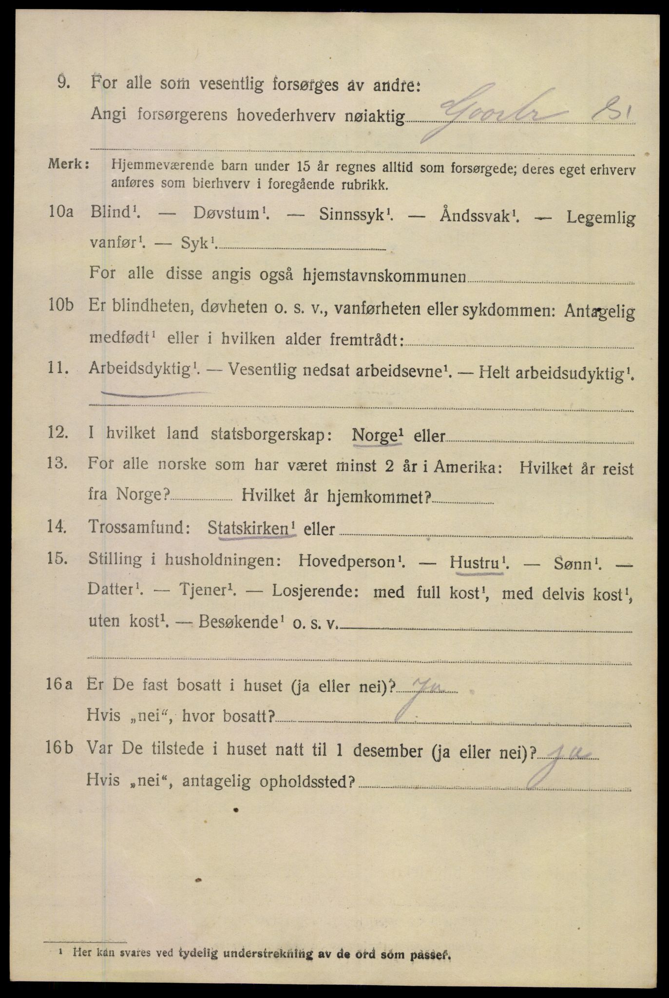 SAKO, 1920 census for Sande, 1920, p. 1981