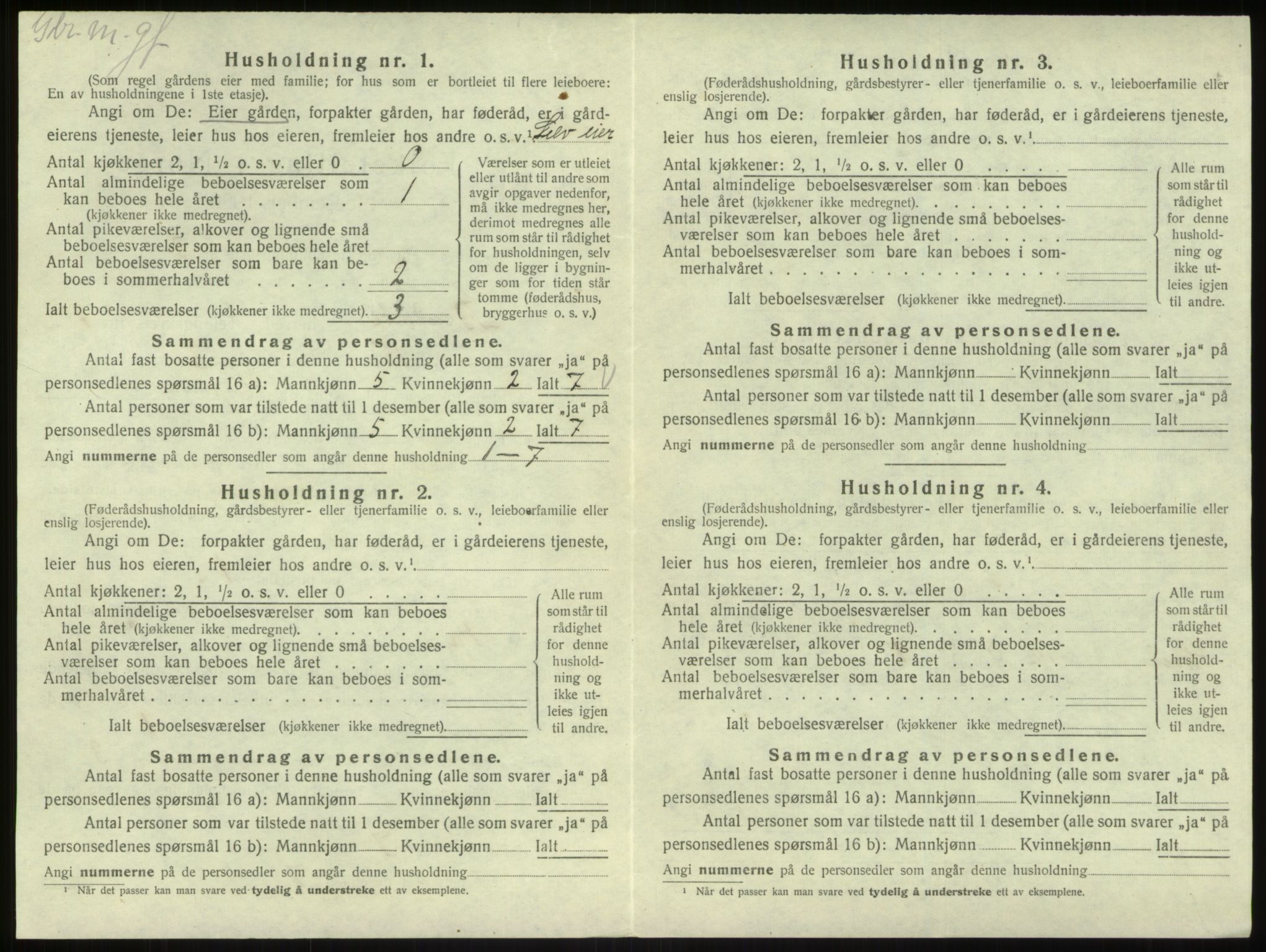 SAB, 1920 census for Bruvik, 1920, p. 532