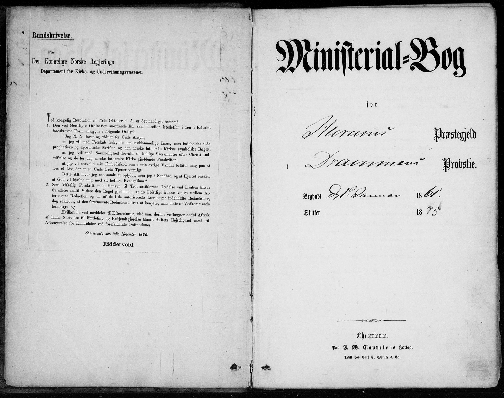 Hurum kirkebøker, AV/SAKO-A-229/F/Fa/L0012: Parish register (official) no. 12, 1861-1875