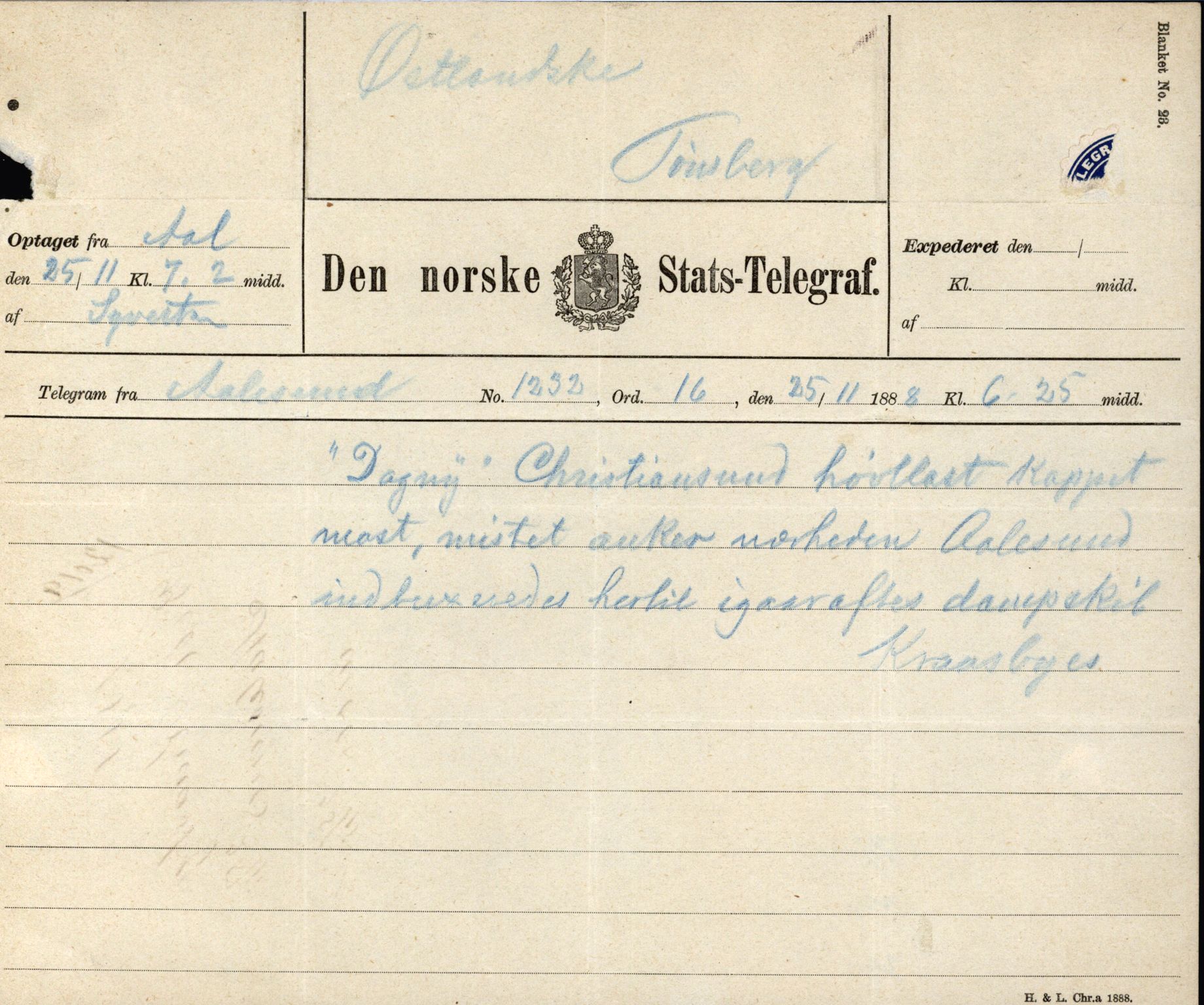 Pa 63 - Østlandske skibsassuranceforening, VEMU/A-1079/G/Ga/L0022/0004: Havaridokumenter / Try, Tre Brødre, Vidar, Elisa, Dagny, 1888, p. 107