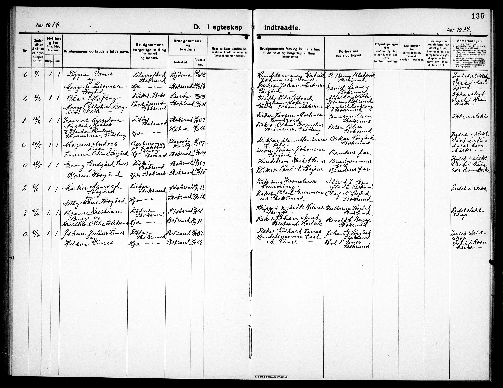 Ministerialprotokoller, klokkerbøker og fødselsregistre - Sør-Trøndelag, SAT/A-1456/656/L0696: Parish register (copy) no. 656C02, 1921-1937, p. 135