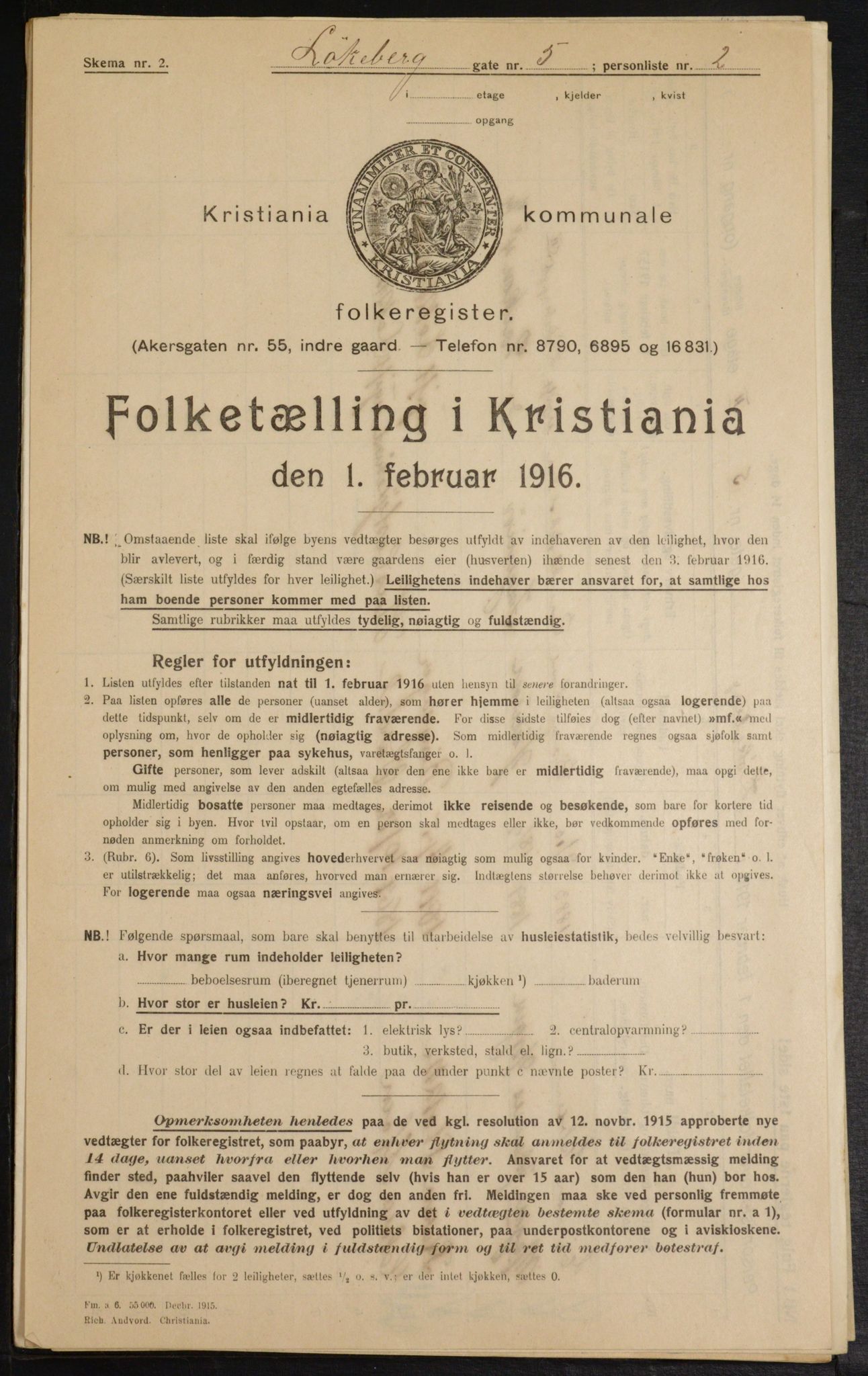 OBA, Municipal Census 1916 for Kristiania, 1916, p. 59882