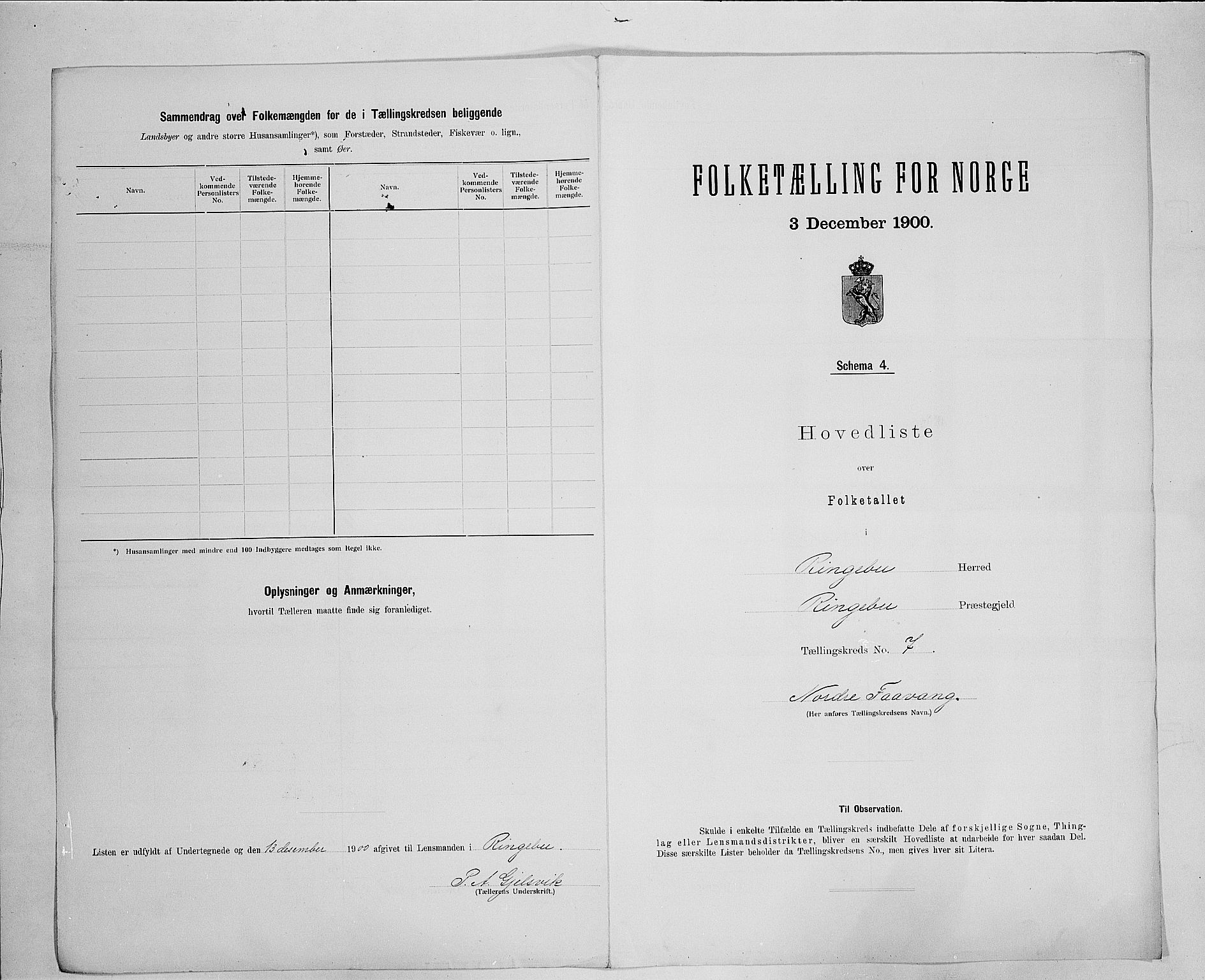 SAH, 1900 census for Ringebu, 1900, p. 33