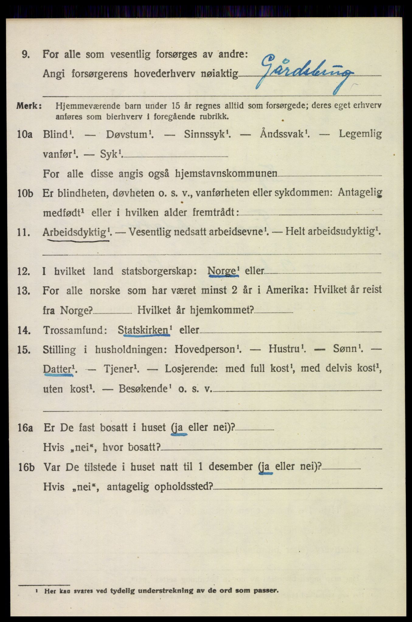 SAH, 1920 census for Trysil, 1920, p. 6910