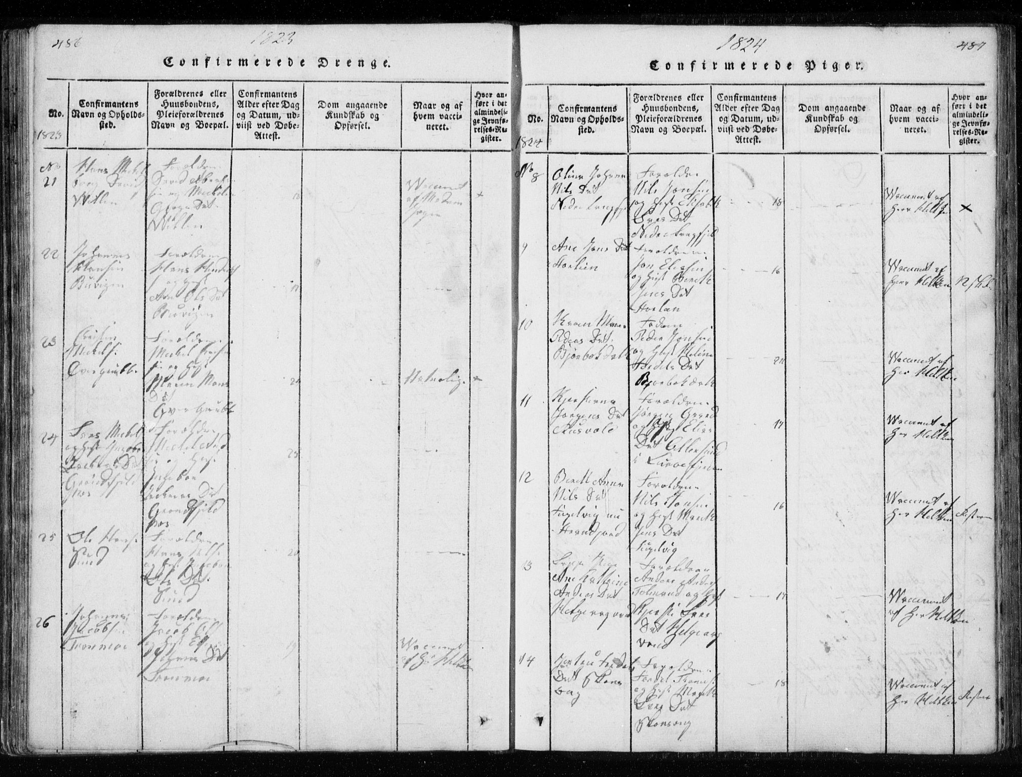 Ministerialprotokoller, klokkerbøker og fødselsregistre - Nordland, AV/SAT-A-1459/827/L0412: Parish register (copy) no. 827C01, 1820-1841, p. 486-487