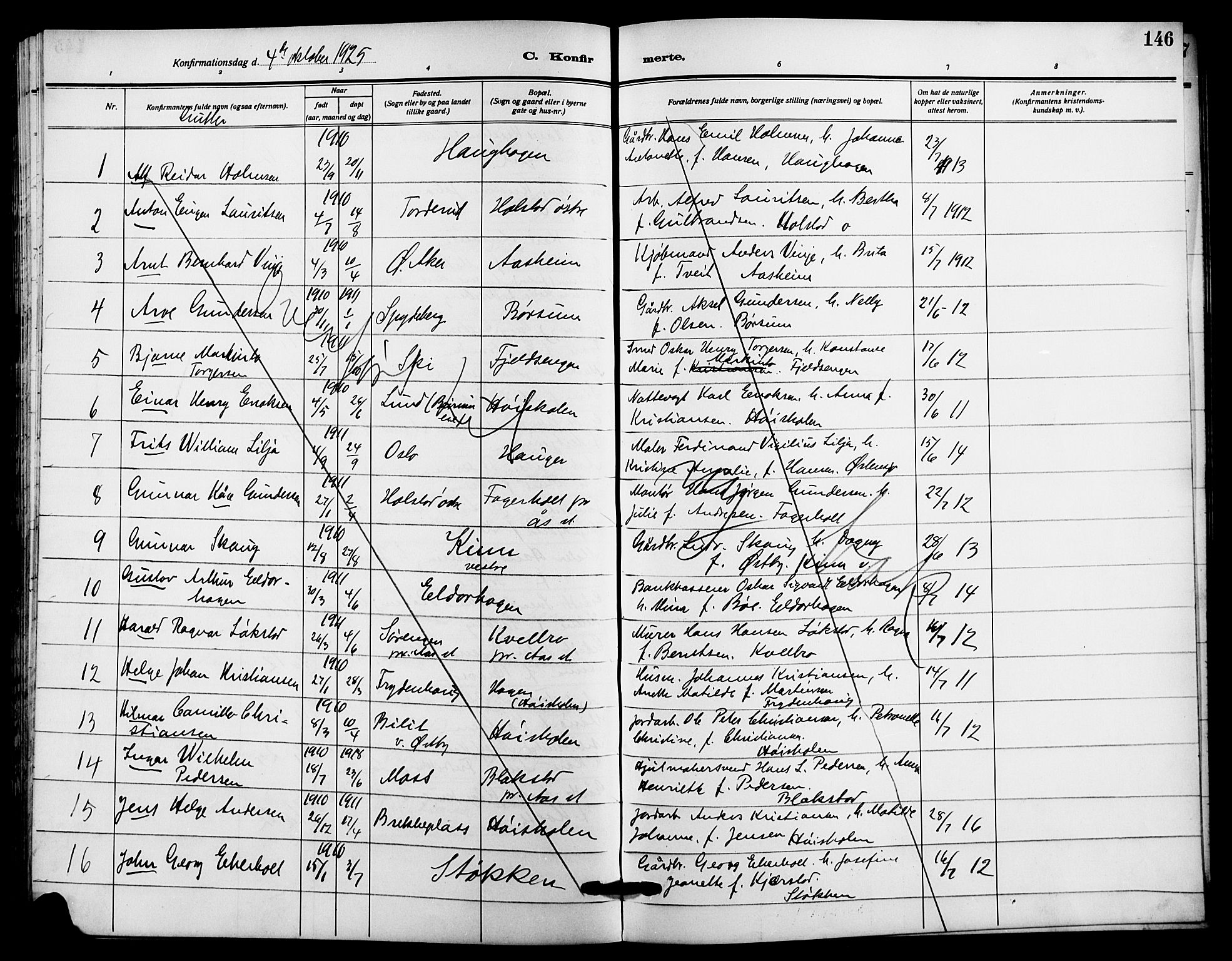 Ås prestekontor Kirkebøker, SAO/A-10894/G/Ga/L0005: Parish register (copy) no. I 5, 1916-1924, p. 146