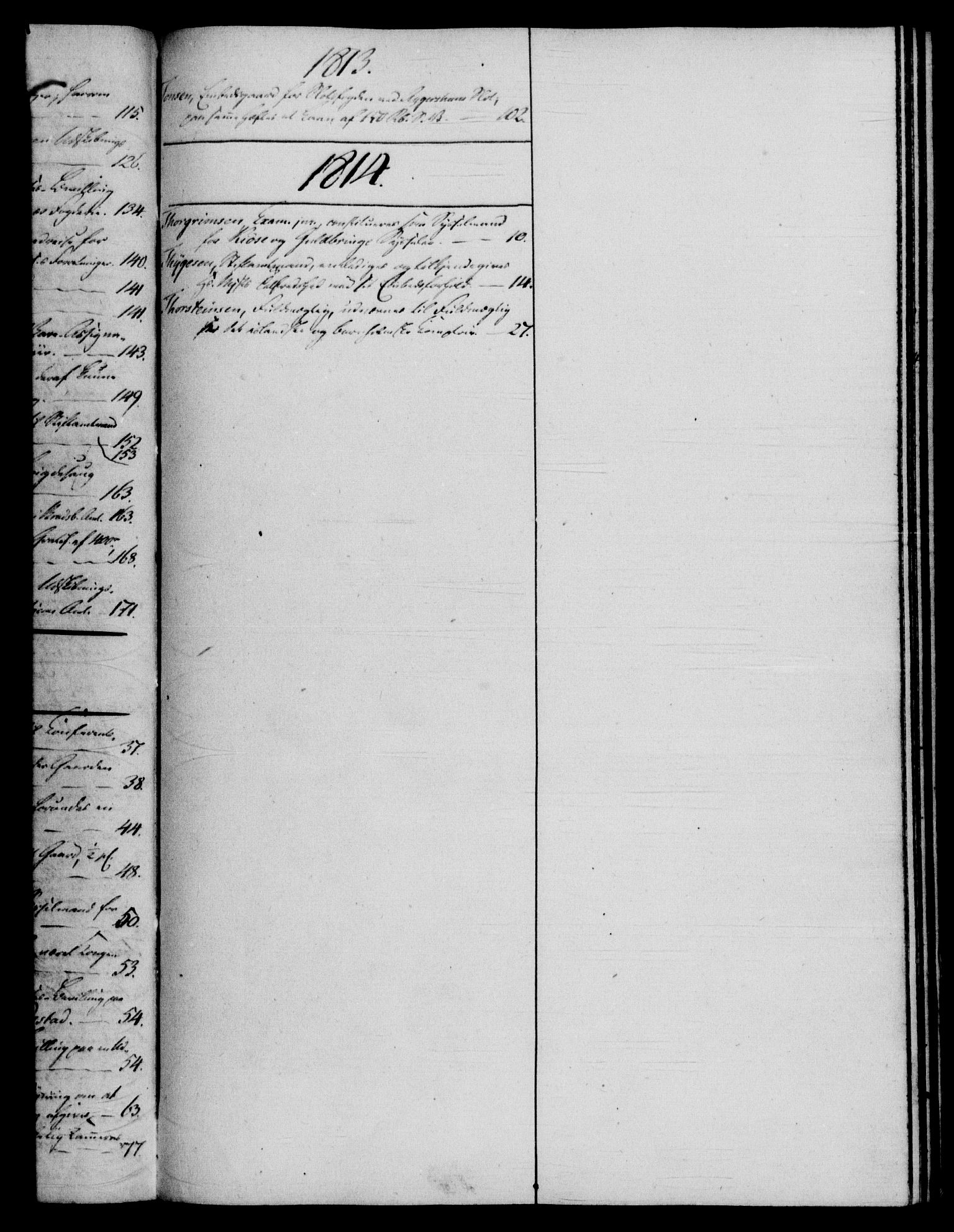 Rentekammeret, Kammerkanselliet, RA/EA-3111/G/Gf/Gfb/L0016: Register til norske relasjons- og resolusjonsprotokoller (merket RK 52.111), 1801-1814, p. 173