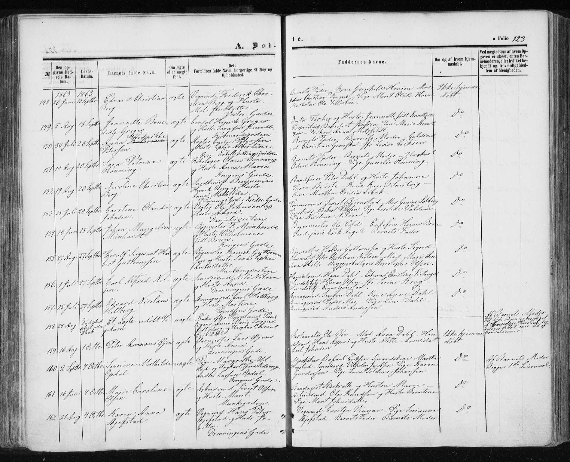 Ministerialprotokoller, klokkerbøker og fødselsregistre - Sør-Trøndelag, SAT/A-1456/601/L0053: Parish register (official) no. 601A21, 1857-1865, p. 123