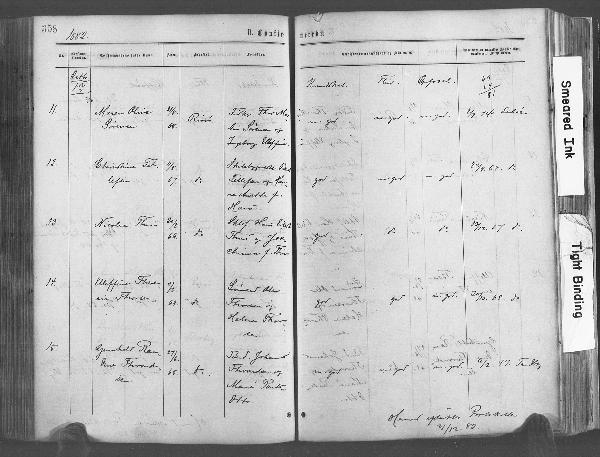 Risør sokneprestkontor, AV/SAK-1111-0035/F/Fa/L0004: Parish register (official) no. A 4, 1865-1882, p. 358