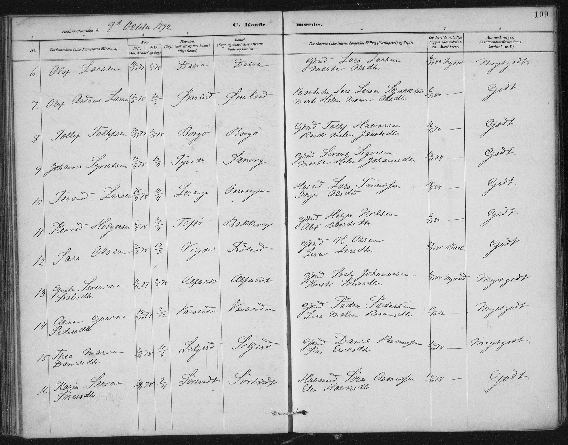 Nedstrand sokneprestkontor, AV/SAST-A-101841/01/IV: Parish register (official) no. A 12, 1887-1915, p. 109