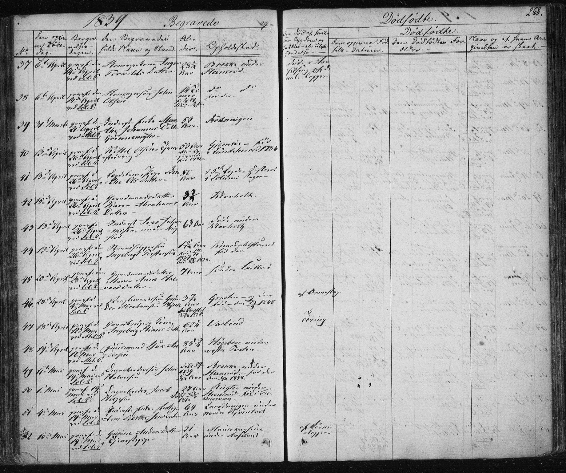 Solum kirkebøker, AV/SAKO-A-306/F/Fa/L0005: Parish register (official) no. I 5, 1833-1843, p. 268