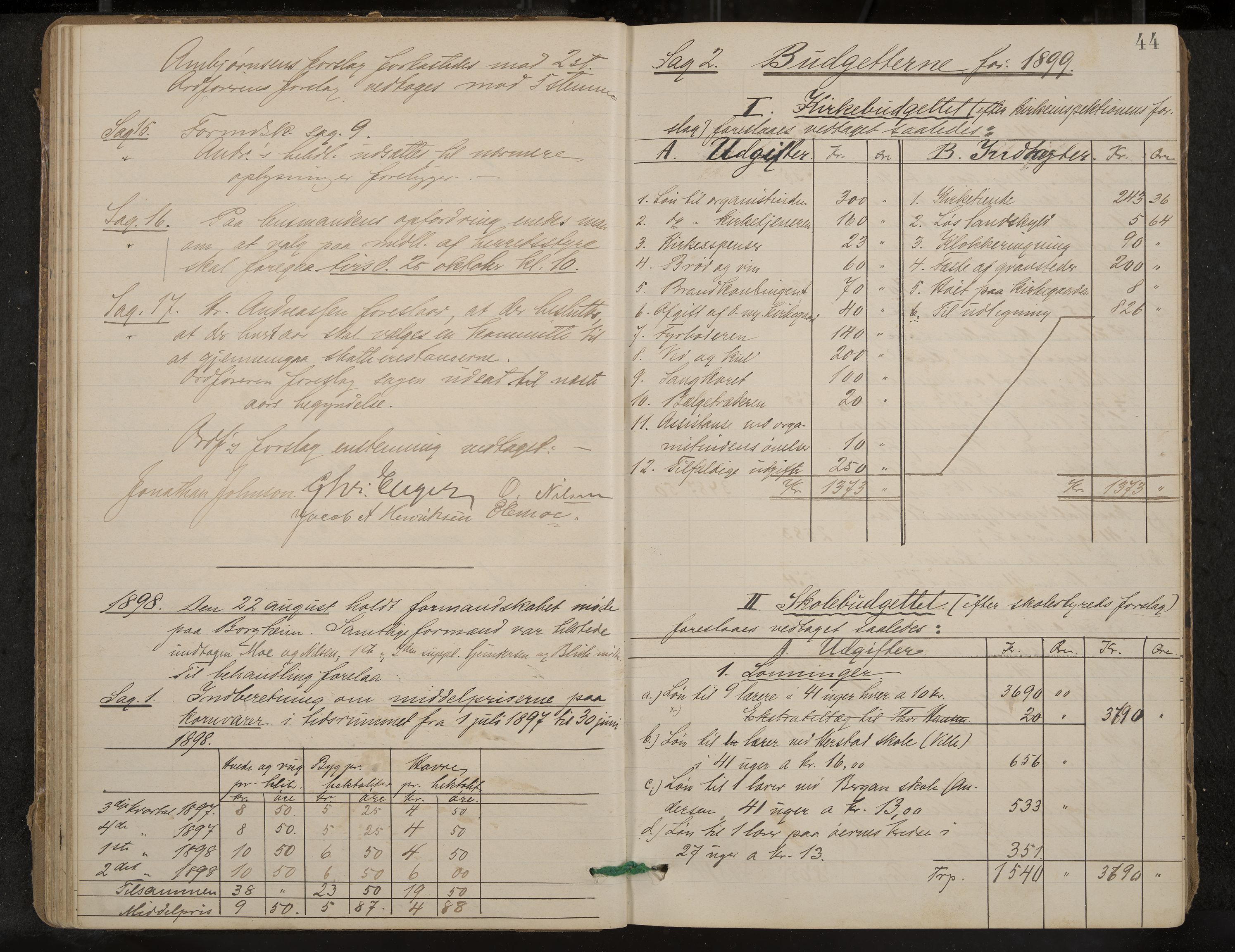 Nøtterøy formannskap og sentraladministrasjon, IKAK/0722021-1/A/Aa/L0005: Møtebok med register, 1896-1905, p. 44