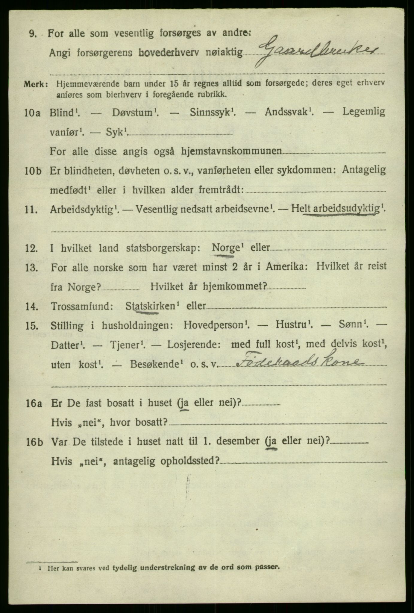 SAB, 1920 census for Hamre, 1920, p. 1178