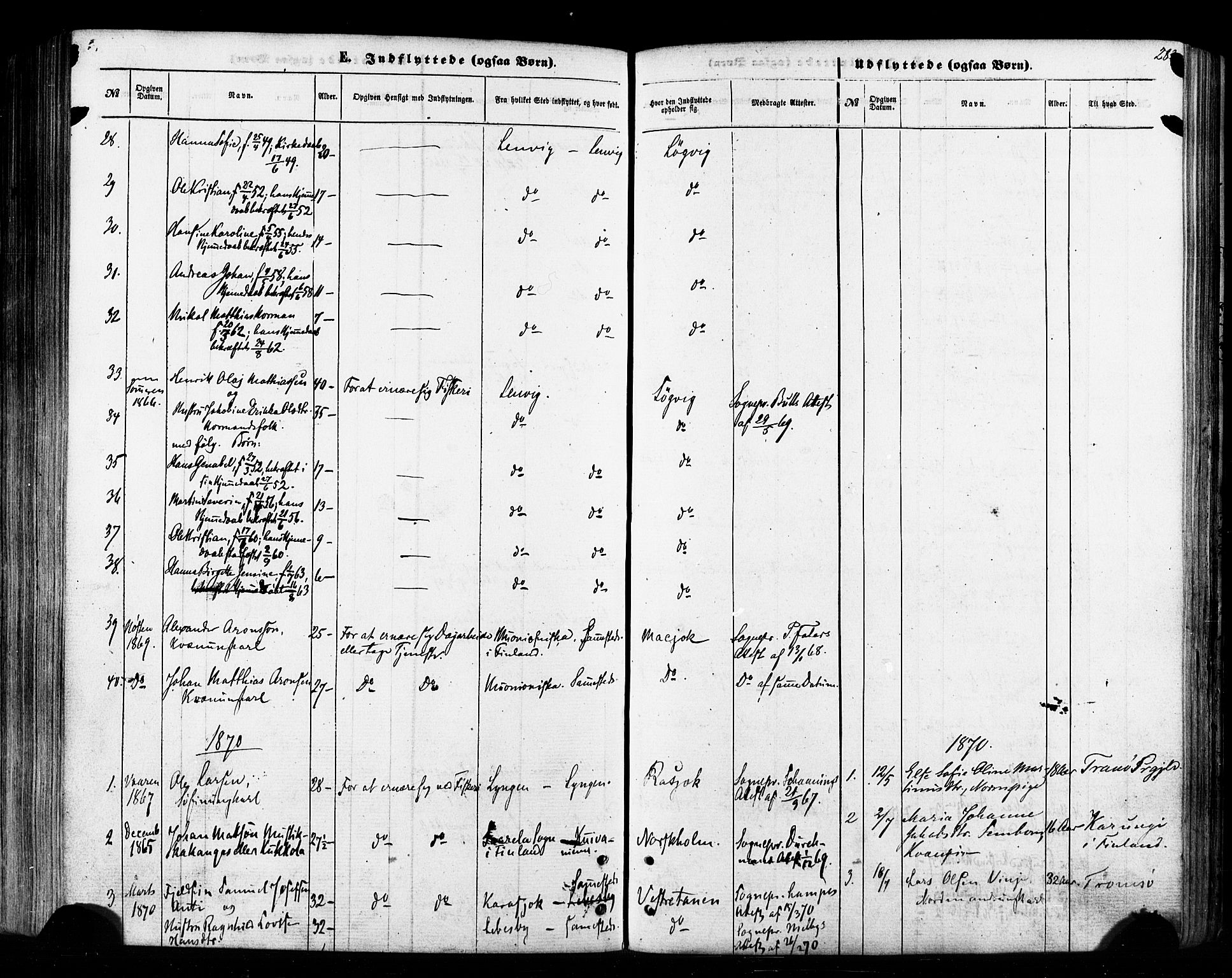 Tana sokneprestkontor, SATØ/S-1334/H/Ha/L0002kirke: Parish register (official) no. 2 /1, 1861-1877, p. 283
