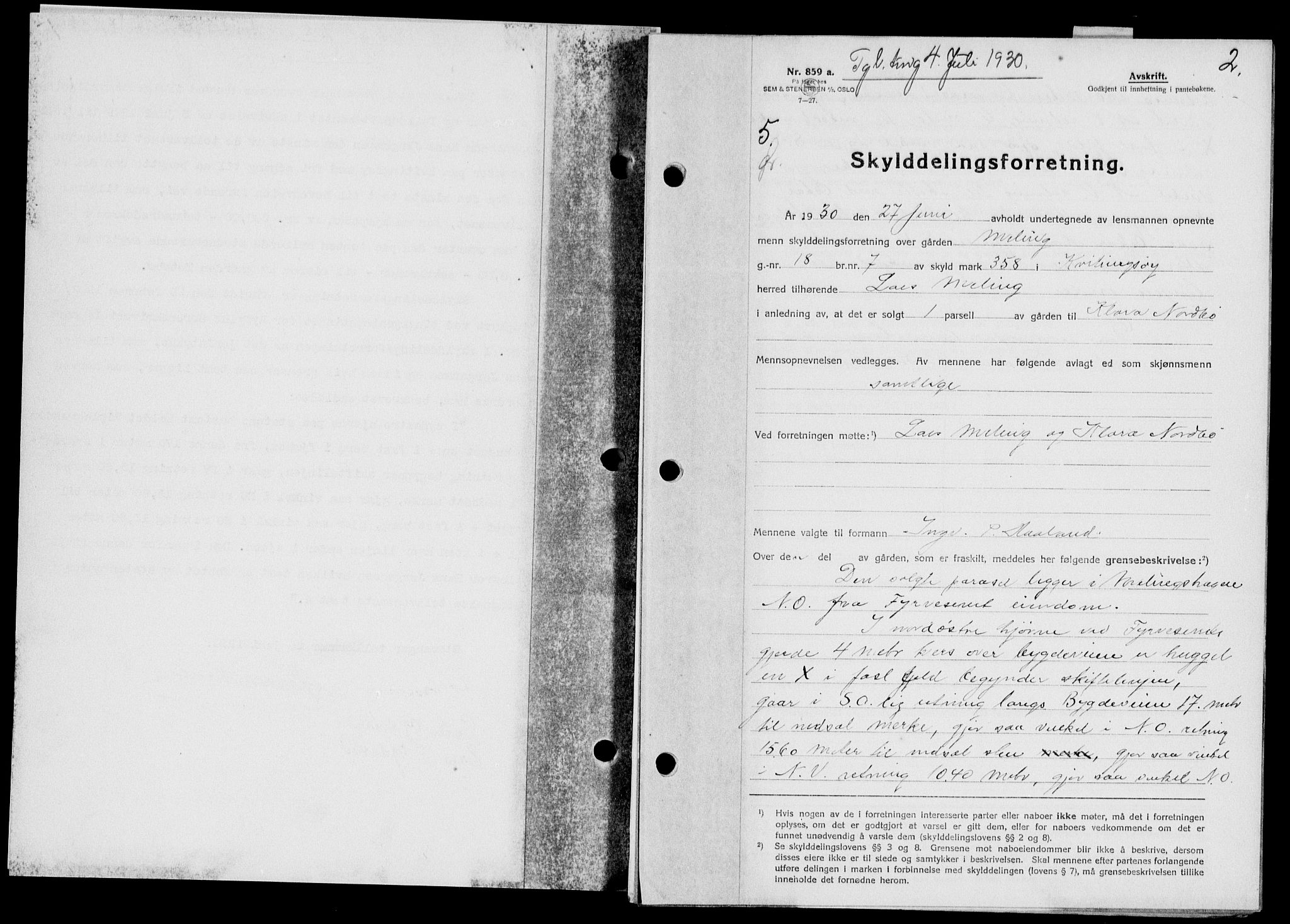 Ryfylke tingrett, SAST/A-100055/001/II/IIB/L0061: Mortgage book no. 40, 1930-1931, Deed date: 04.07.1930