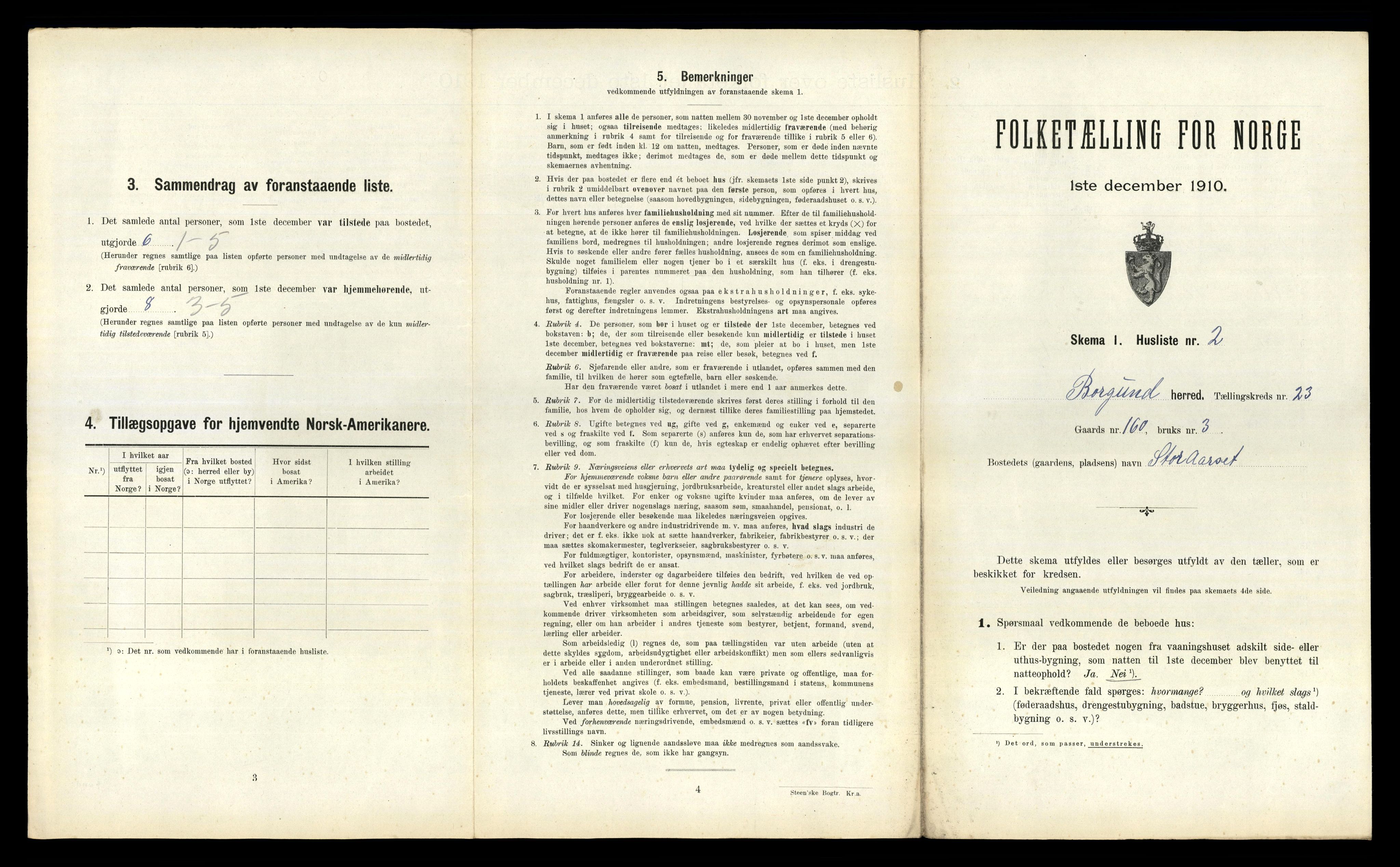 RA, 1910 census for Borgund, 1910, p. 1761