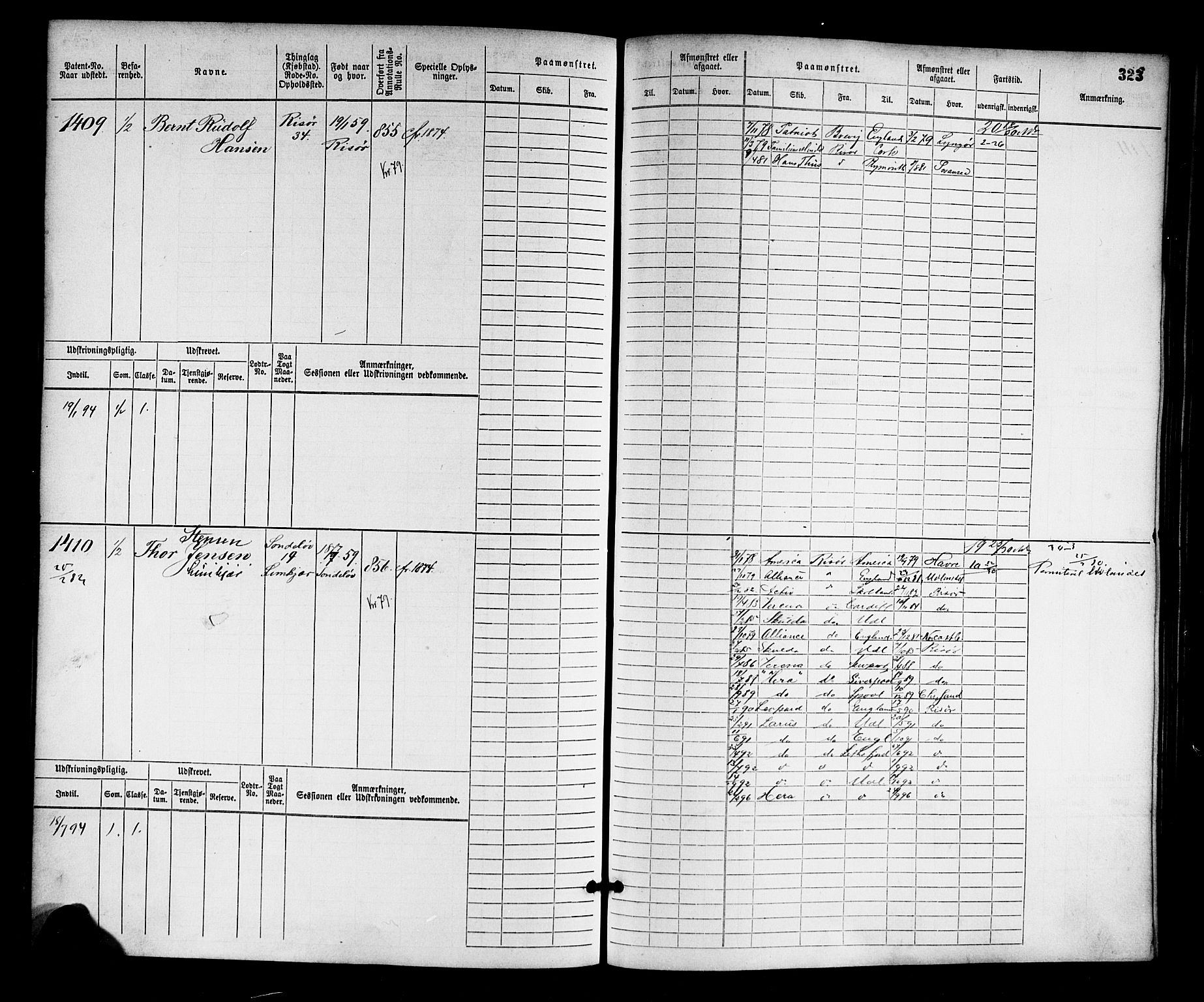 Risør mønstringskrets, SAK/2031-0010/F/Fb/L0003: Hovedrulle nr 767-1528, Q-3, 1868-1910, p. 330