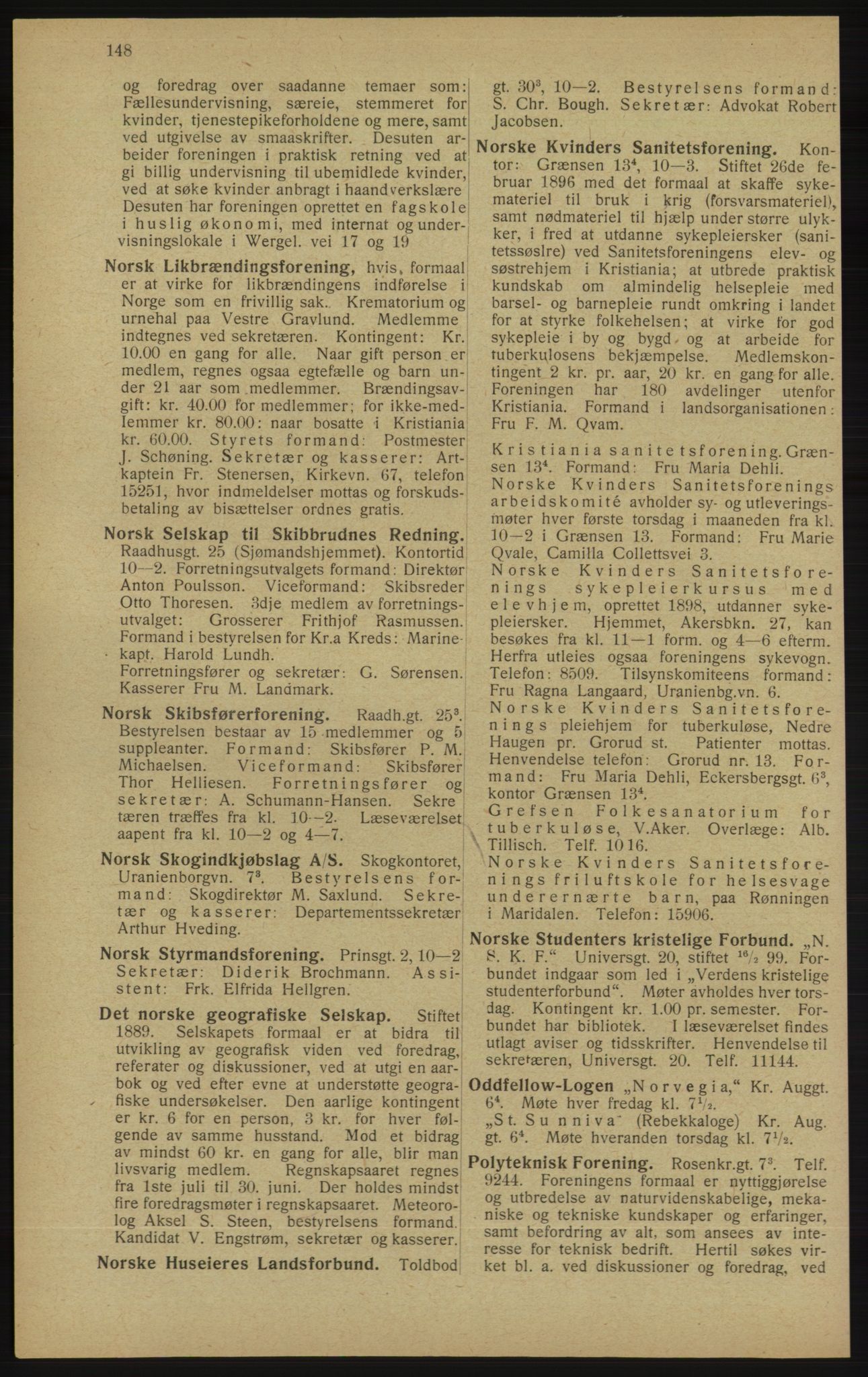 Kristiania/Oslo adressebok, PUBL/-, 1913, p. 150