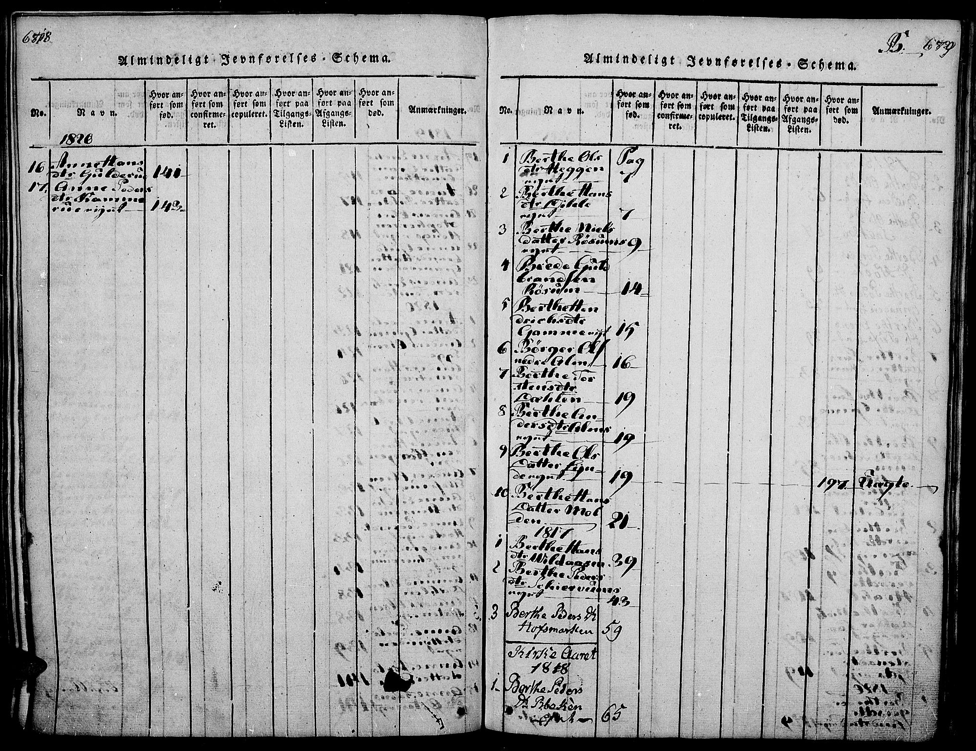 Gran prestekontor, AV/SAH-PREST-112/H/Ha/Haa/L0009: Parish register (official) no. 9, 1815-1824, p. 678-679