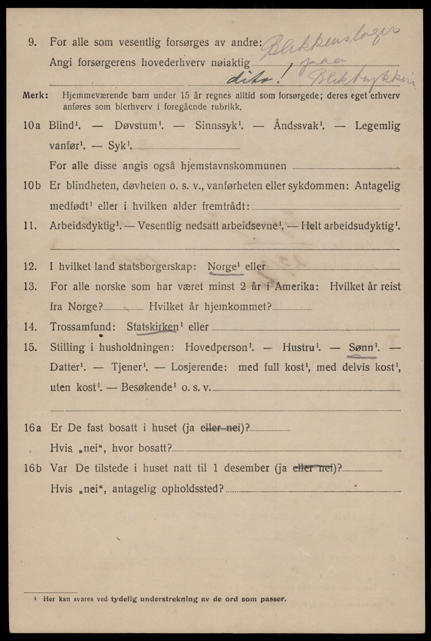 SAST, 1920 census for Stavanger, 1920, p. 66071