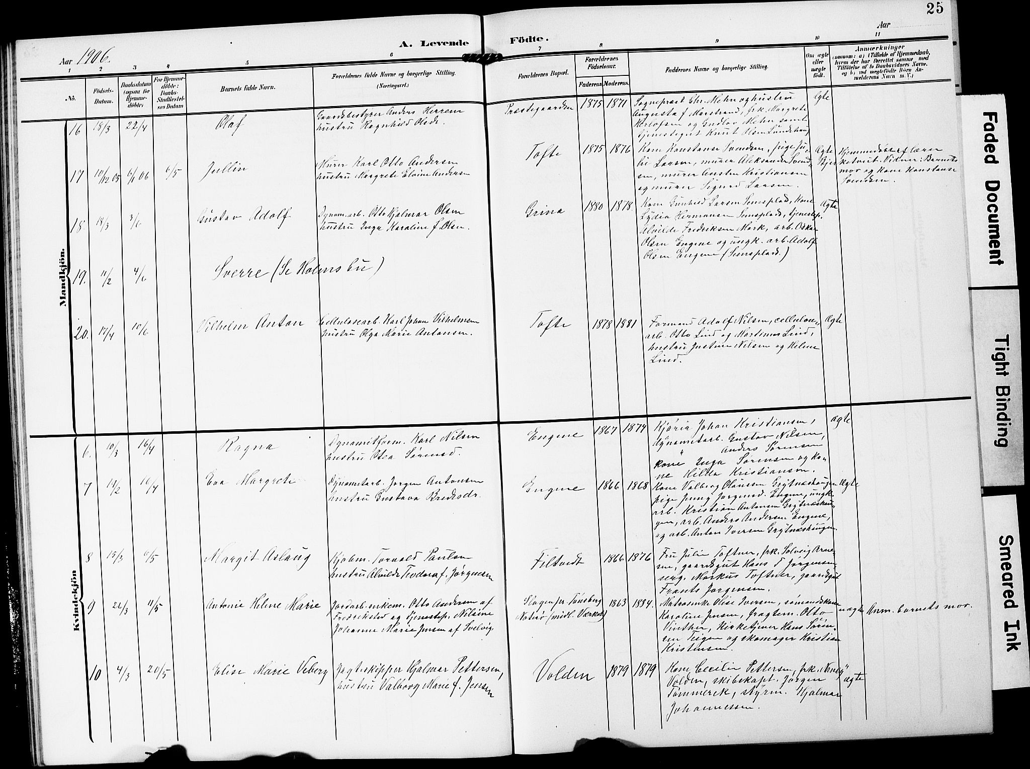 Hurum kirkebøker, AV/SAKO-A-229/G/Ga/L0004: Parish register (copy) no. I 4, 1904-1909, p. 25