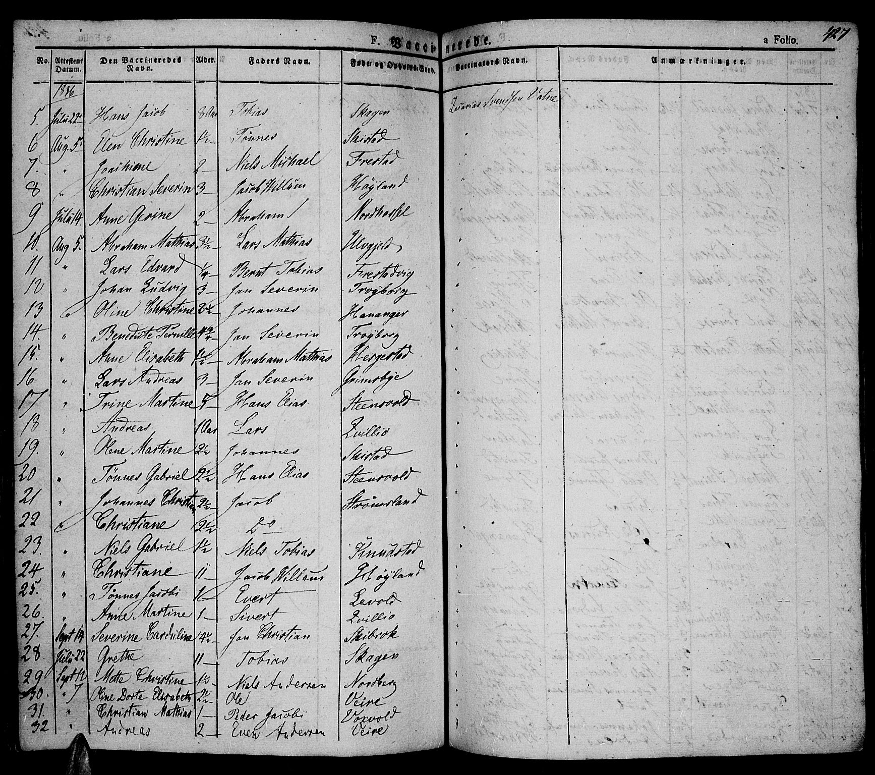 Lista sokneprestkontor, AV/SAK-1111-0027/F/Fa/L0008: Parish register (official) no. A 8, 1823-1835, p. 427