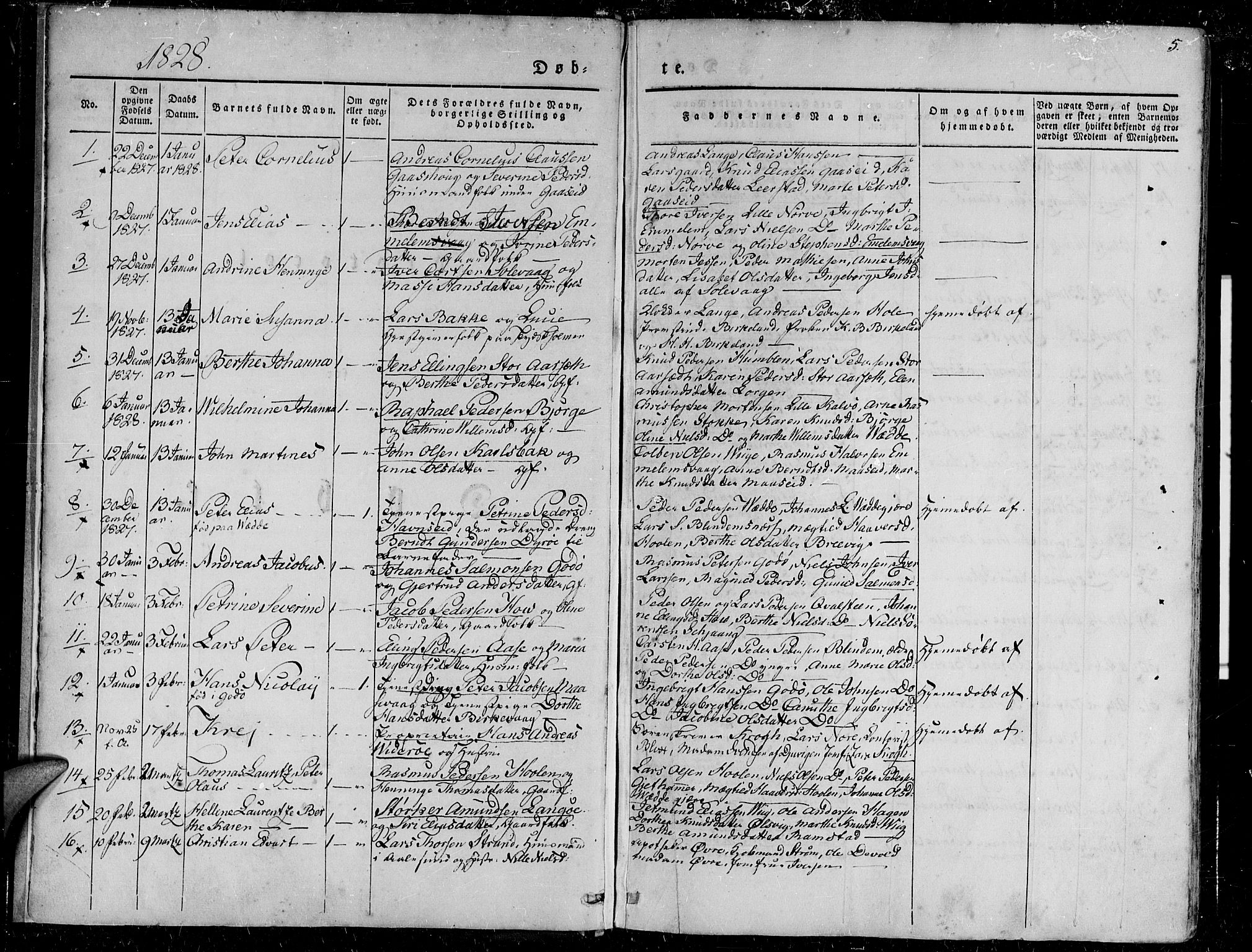 Ministerialprotokoller, klokkerbøker og fødselsregistre - Møre og Romsdal, SAT/A-1454/528/L0395: Parish register (official) no. 528A06, 1828-1839, p. 5