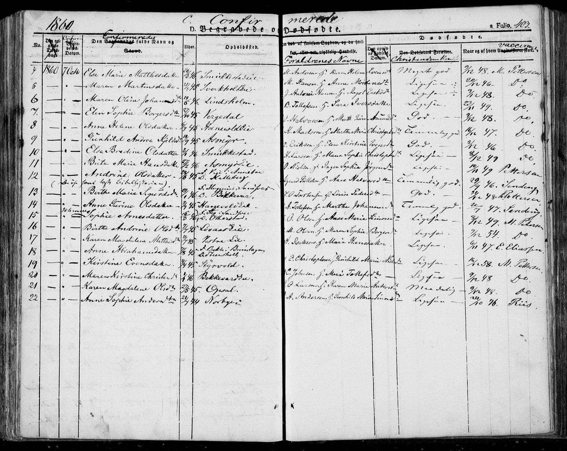 Lardal kirkebøker, AV/SAKO-A-350/F/Fa/L0006: Parish register (official) no. I 6, 1835-1860, p. 403