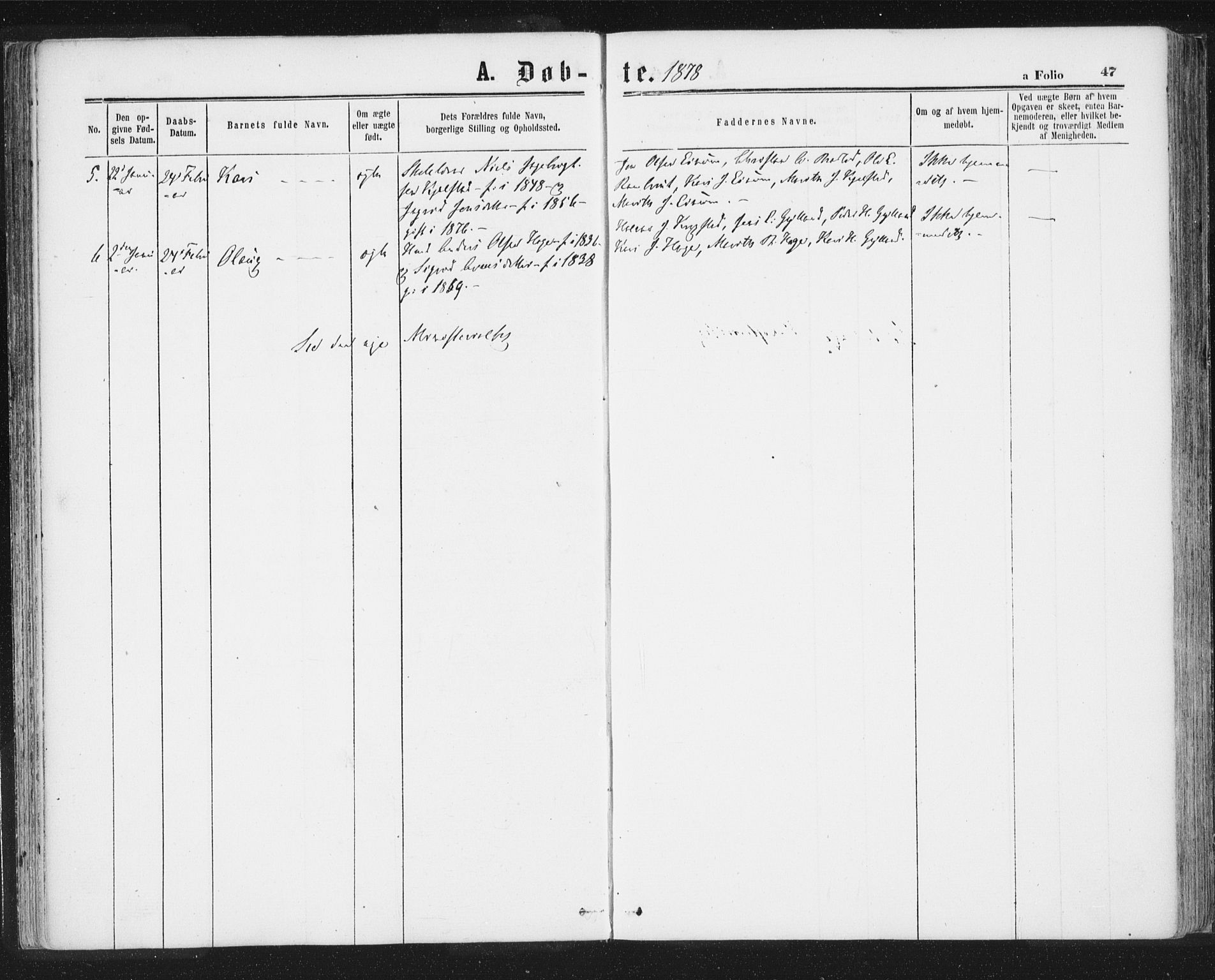 Ministerialprotokoller, klokkerbøker og fødselsregistre - Sør-Trøndelag, SAT/A-1456/692/L1104: Parish register (official) no. 692A04, 1862-1878, p. 47